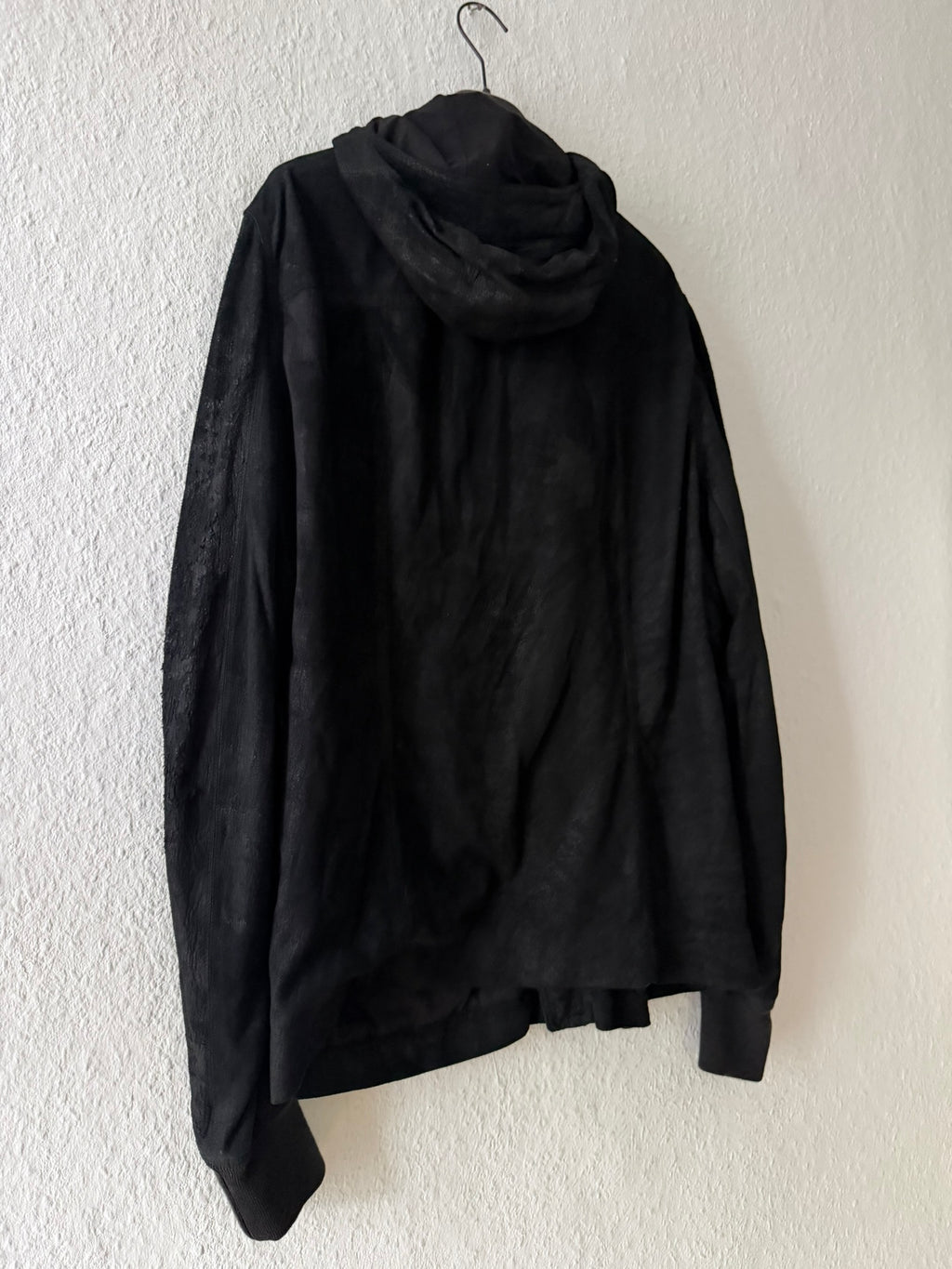 Blistered Lamb Leather Scuba Jacket Rick Owens IT54/L