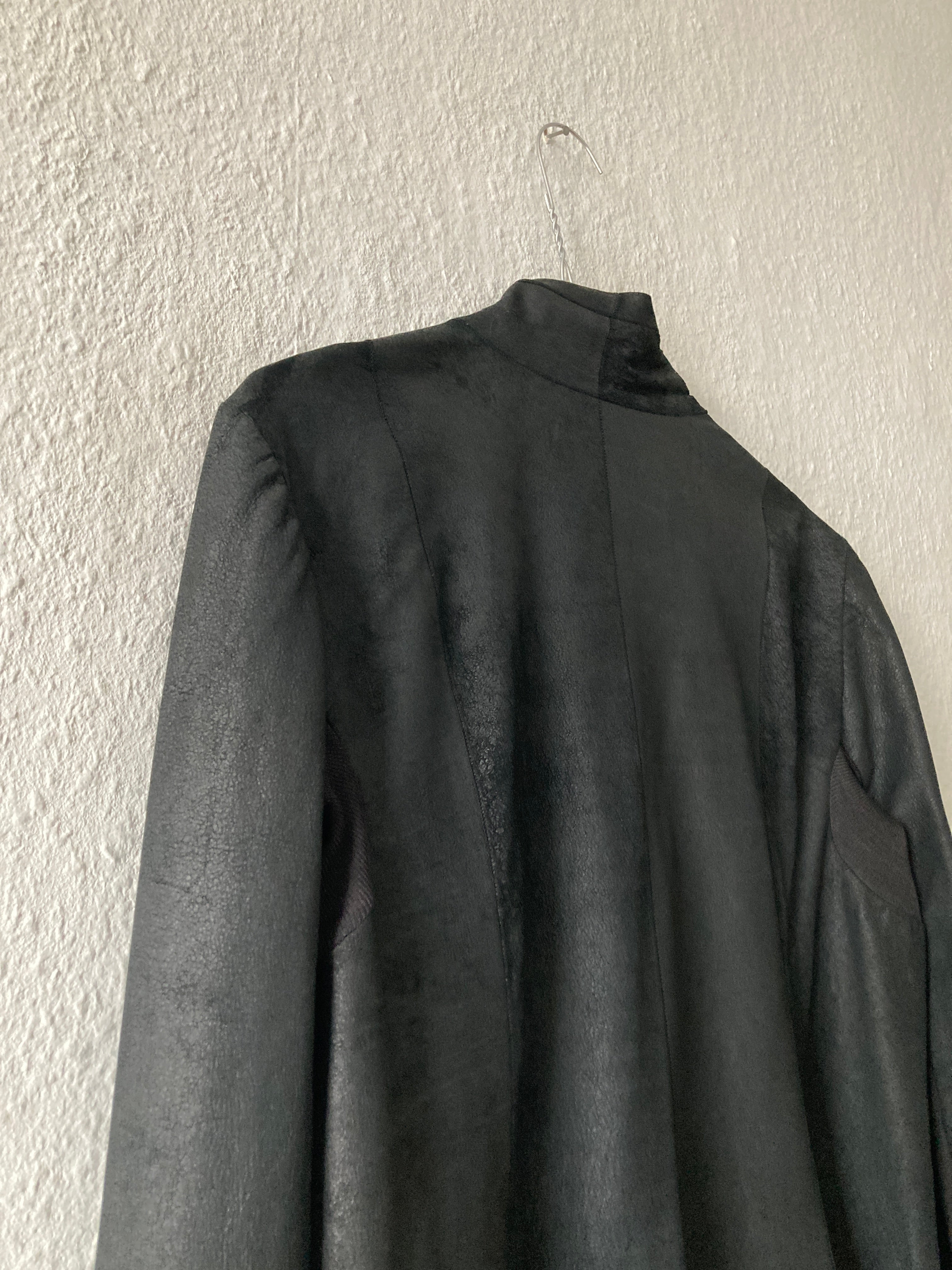 S/S 13 "ISLAND" Black Blistered Lamb Leather Coat Rick Owens L/XL