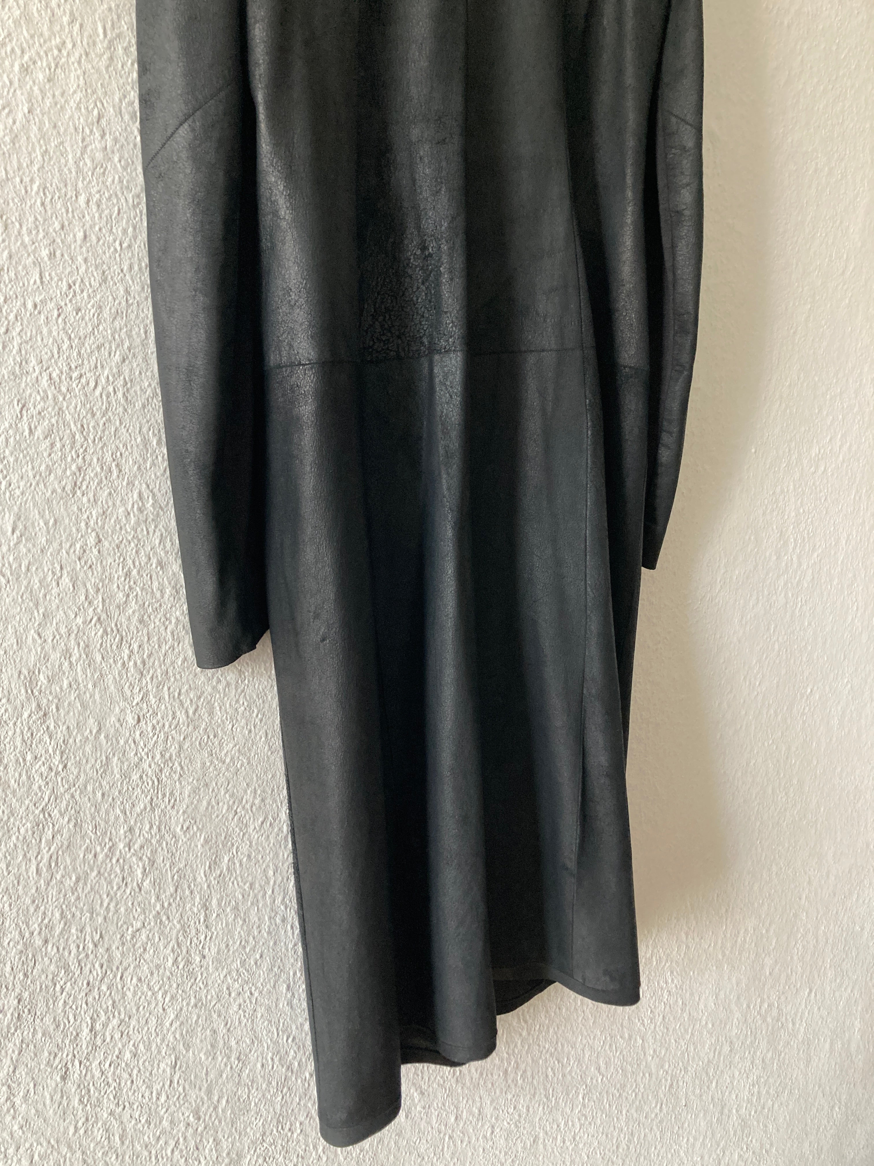 S/S 13 "ISLAND" Black Blistered Lamb Leather Coat Rick Owens L/XL