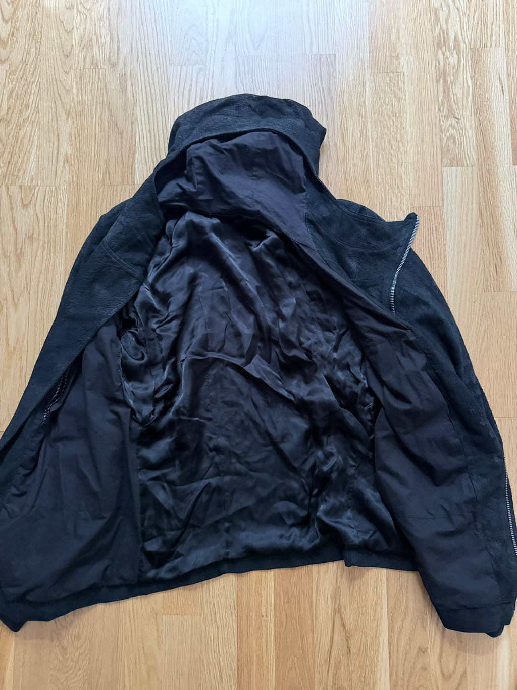 Blistered Lamb Leather Scuba Jacket Rick Owens IT54/L