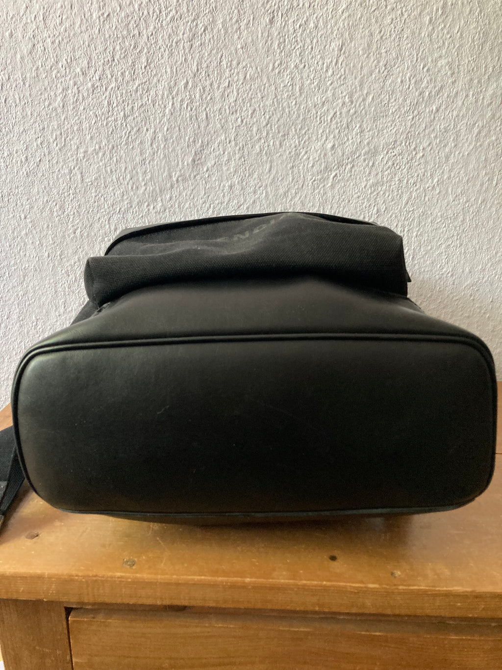 Leather Appliquéd Canvas Backpack