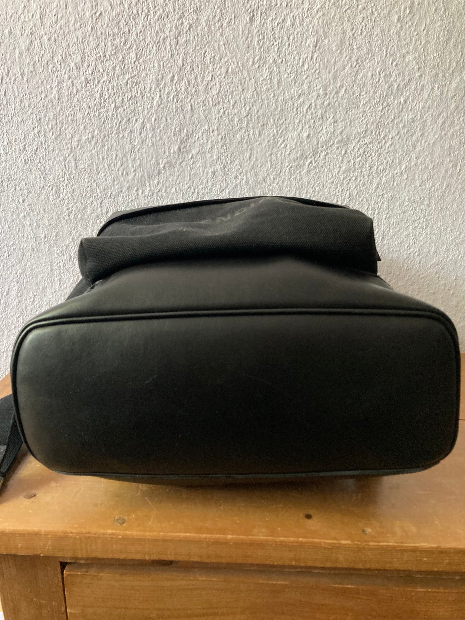 Leather Appliquéd Canvas Backpack