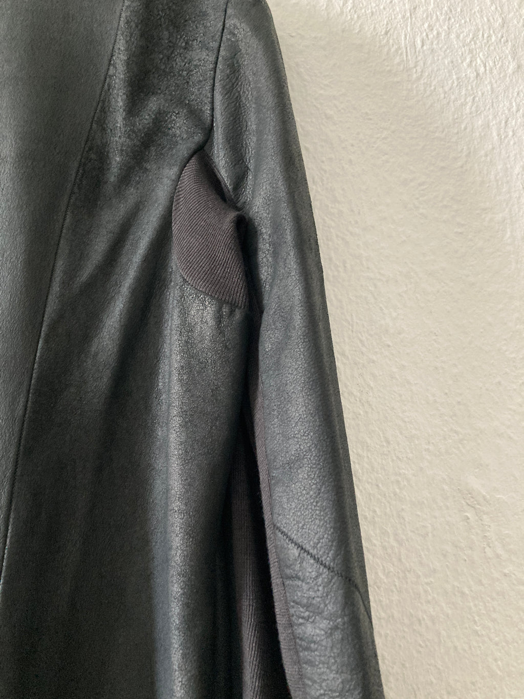 S/S 13 "ISLAND" Black Blistered Lamb Leather Coat Rick Owens L/XL