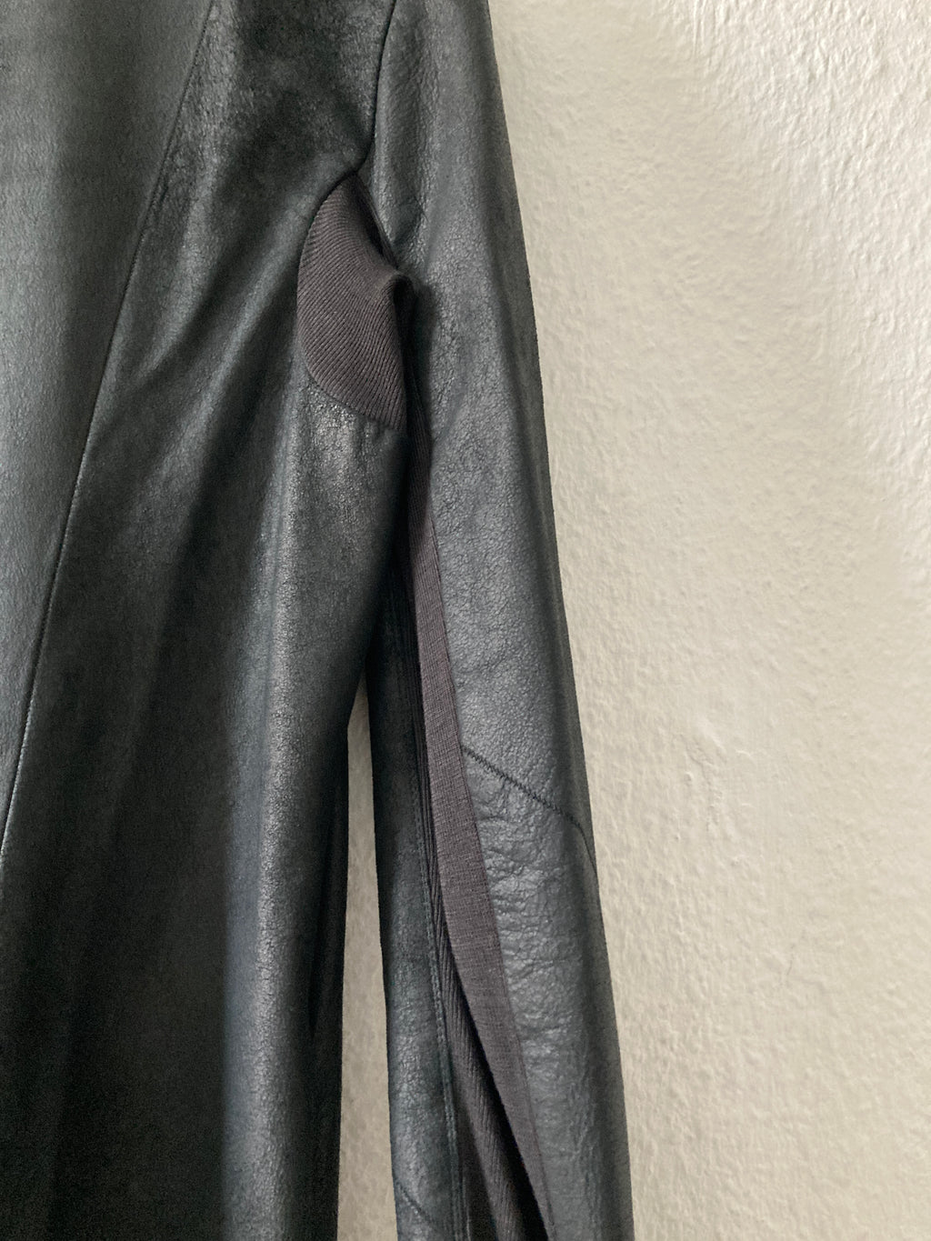 S/S 13 "ISLAND" Black Blistered Lamb Leather Coat Rick Owens L/XL