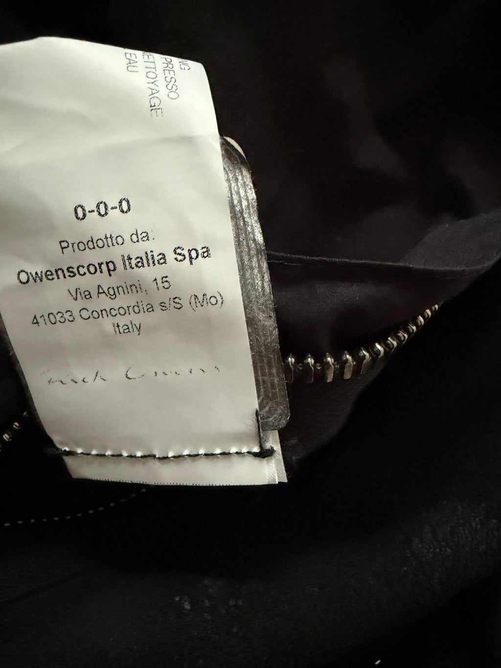 Blistered Lamb Leather Scuba Jacket Rick Owens IT54/L