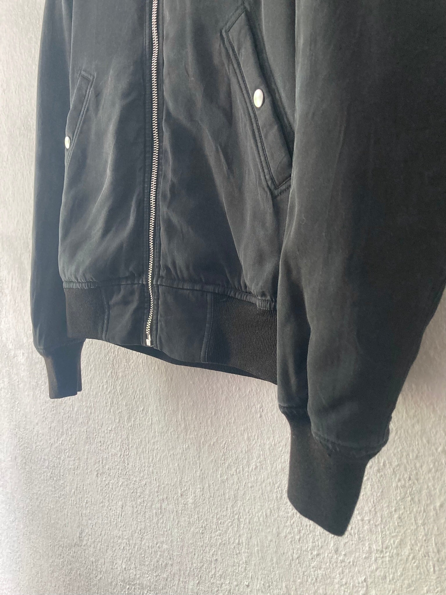 F/W 16 "MASTODON" Silk Goose Down-Filled MA-1 Bomber Jacket in Black