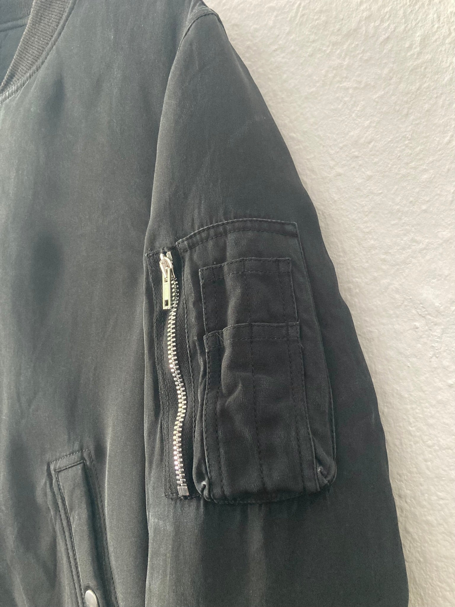 F/W 16 "MASTODON" Silk Goose Down-Filled MA-1 Bomber Jacket in Black