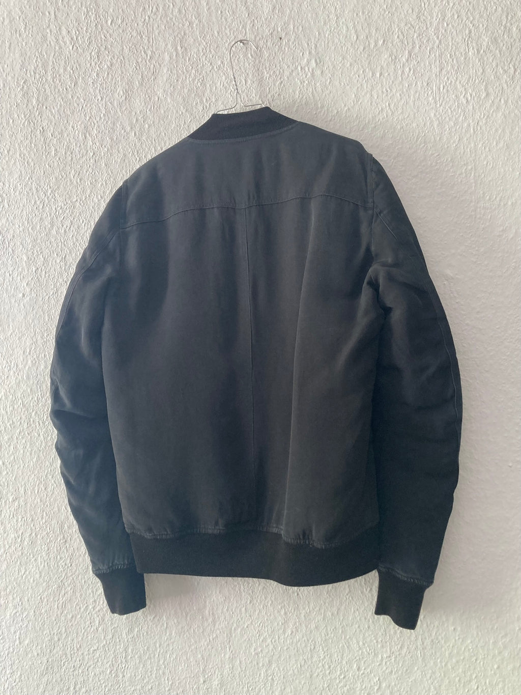 F/W 16 "MASTODON" Silk Goose Down-Filled MA-1 Bomber Jacket in Black