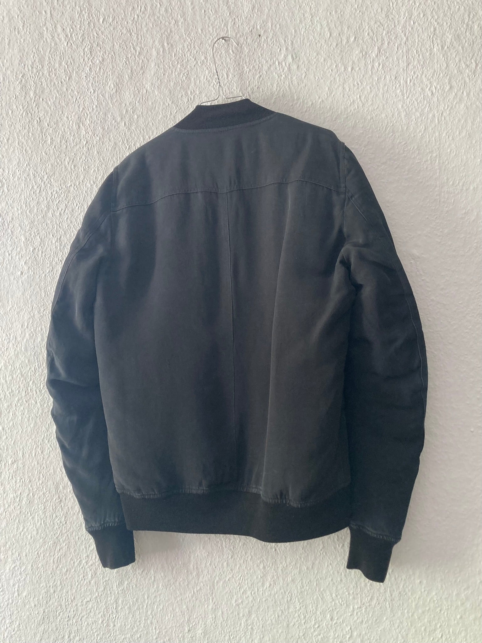 F/W 16 "MASTODON" Silk Goose Down-Filled MA-1 Bomber Jacket in Black