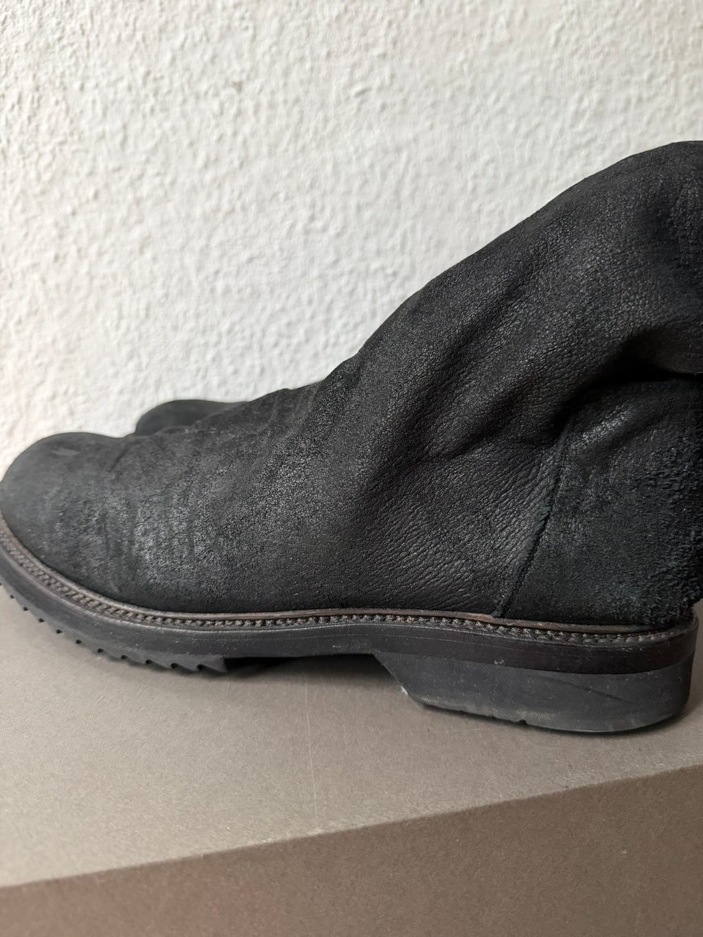 F/W 11 "LIMO" Blistered Lamb Leather Sock Creeper Boots 45/12