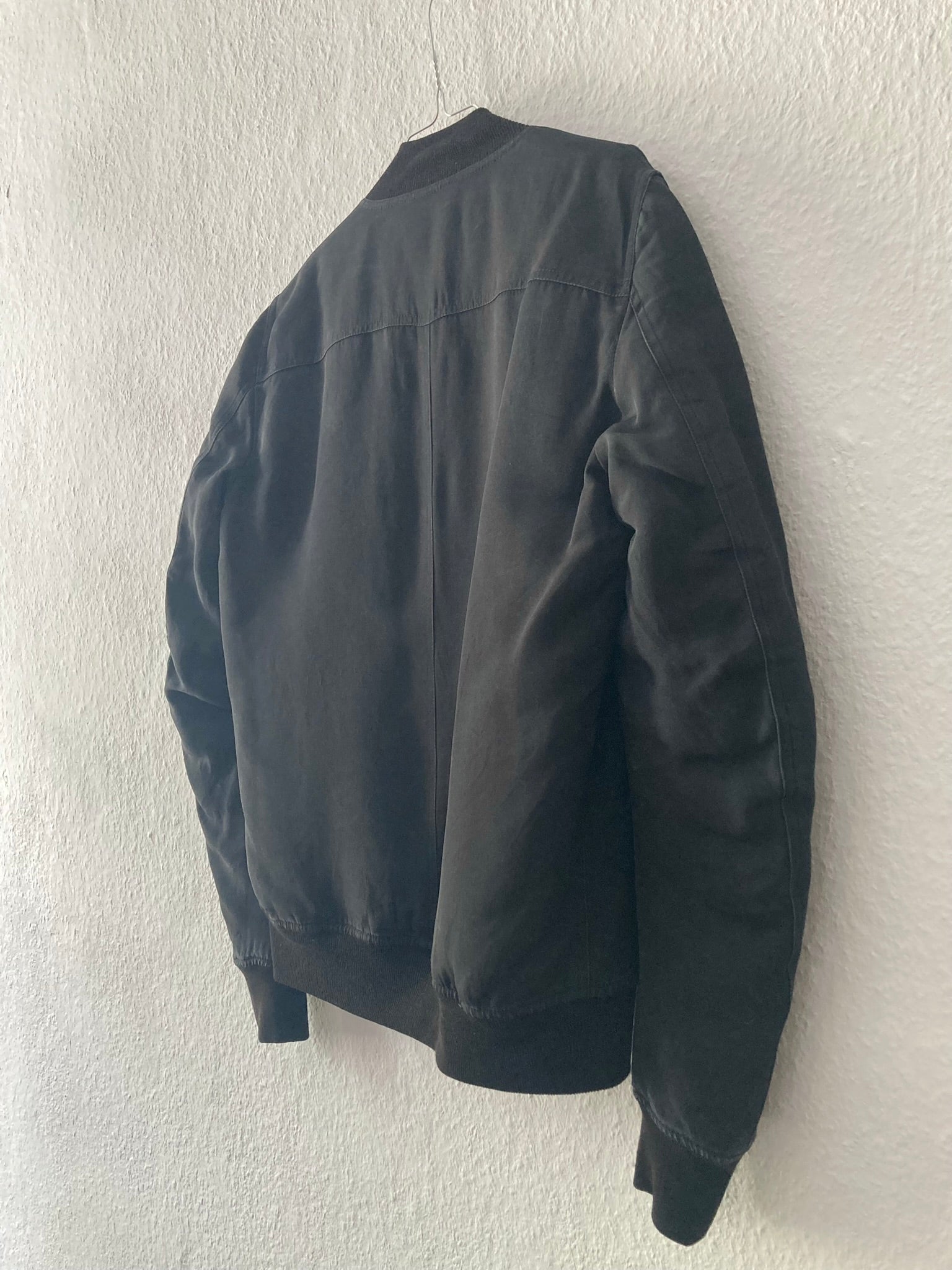F/W 16 "MASTODON" Silk Goose Down-Filled MA-1 Bomber Jacket in Black