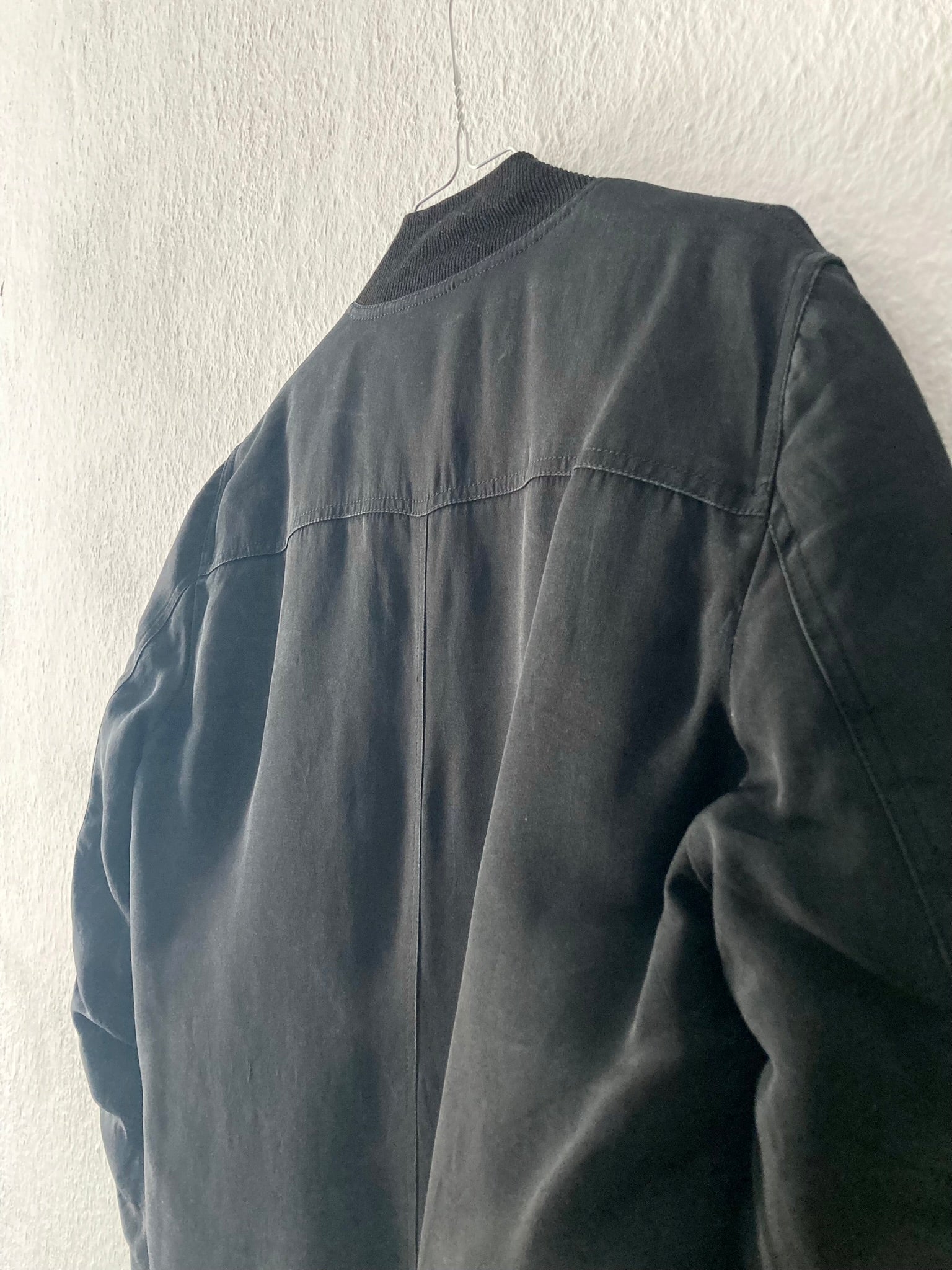 F/W 16 "MASTODON" Silk Goose Down-Filled MA-1 Bomber Jacket in Black