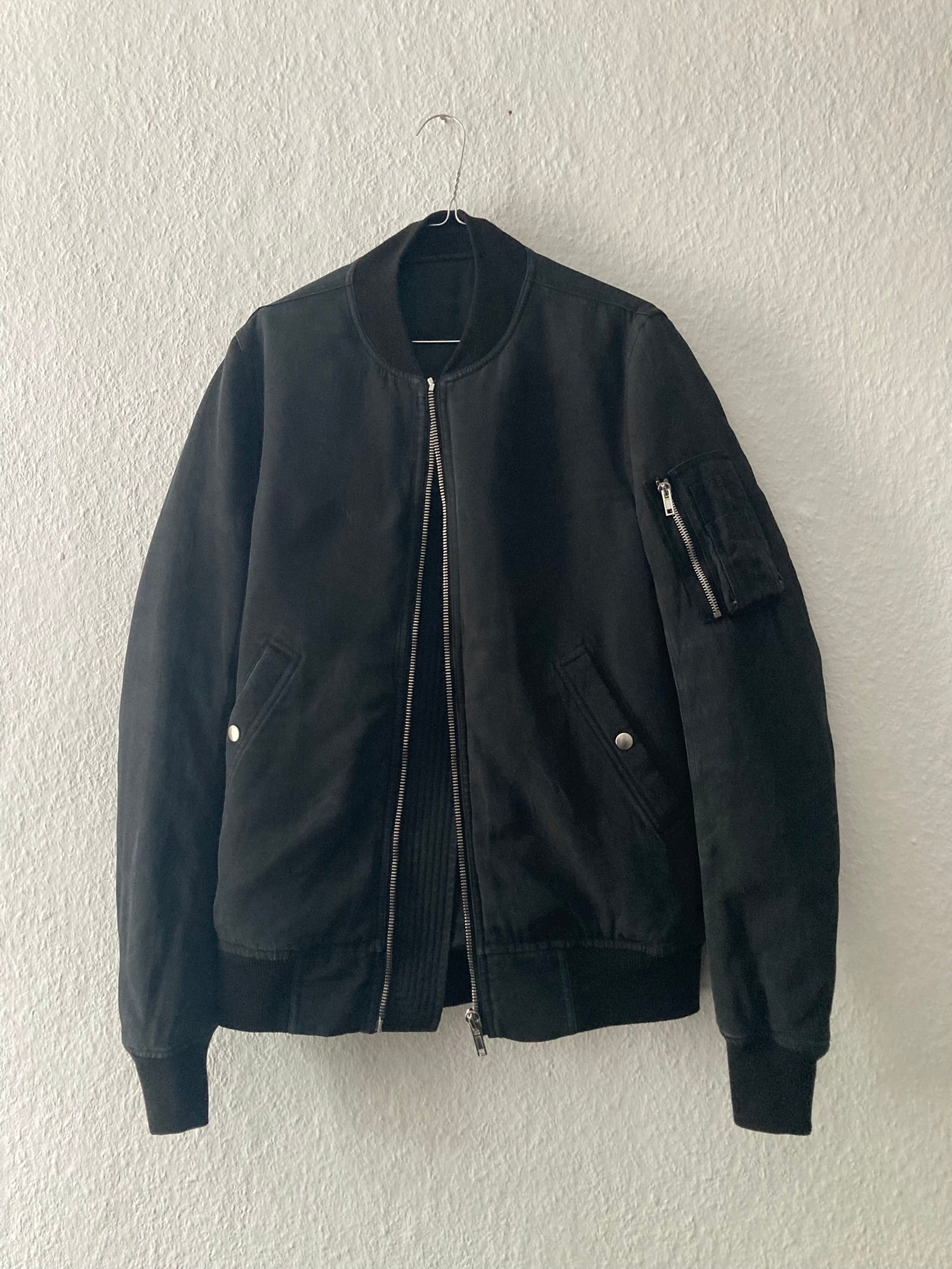 F/W 16 "MASTODON" Silk Goose Down-Filled MA-1 Bomber Jacket in Black