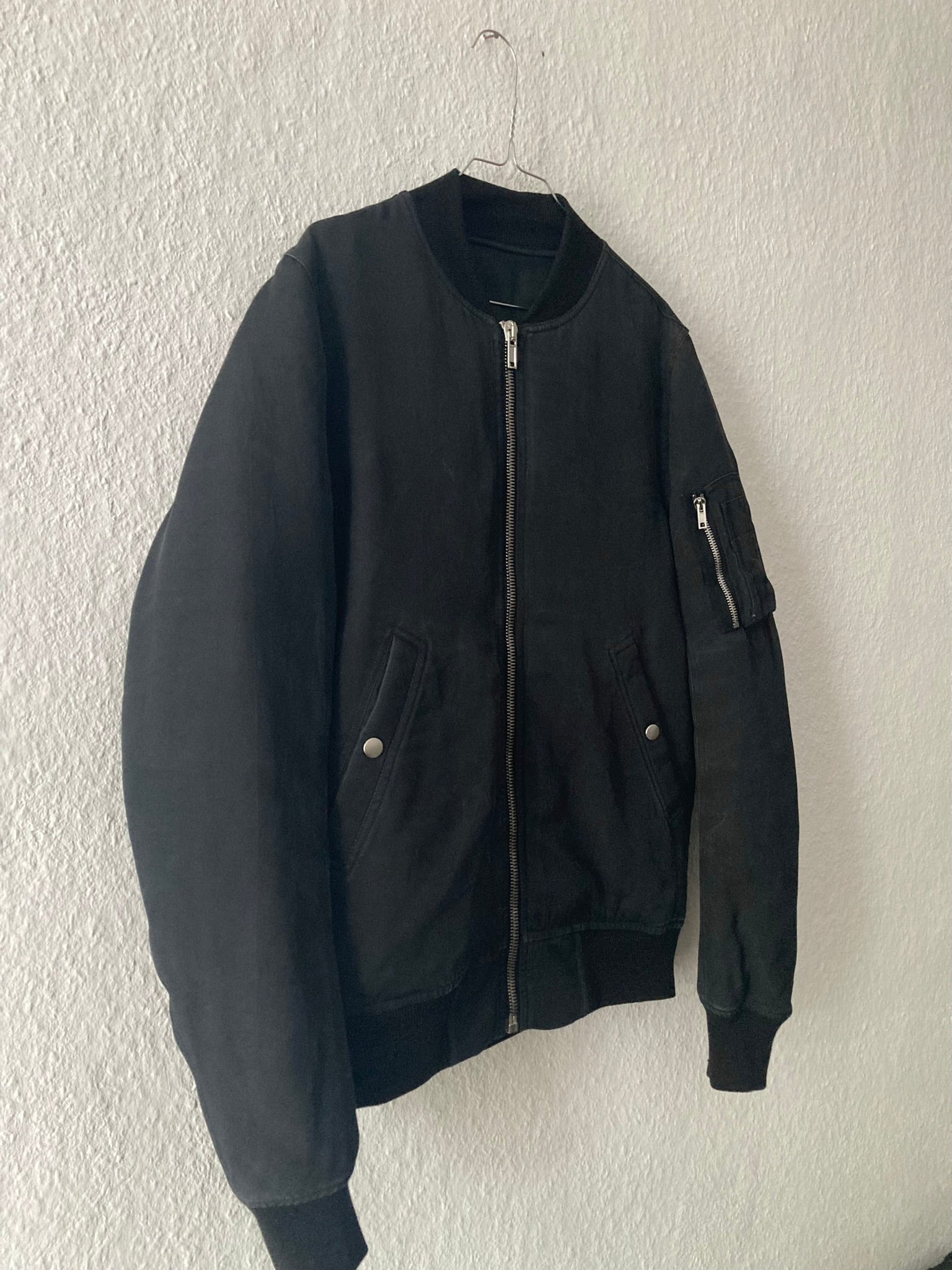 F/W 16 "MASTODON" Silk Goose Down-Filled MA-1 Bomber Jacket in Black