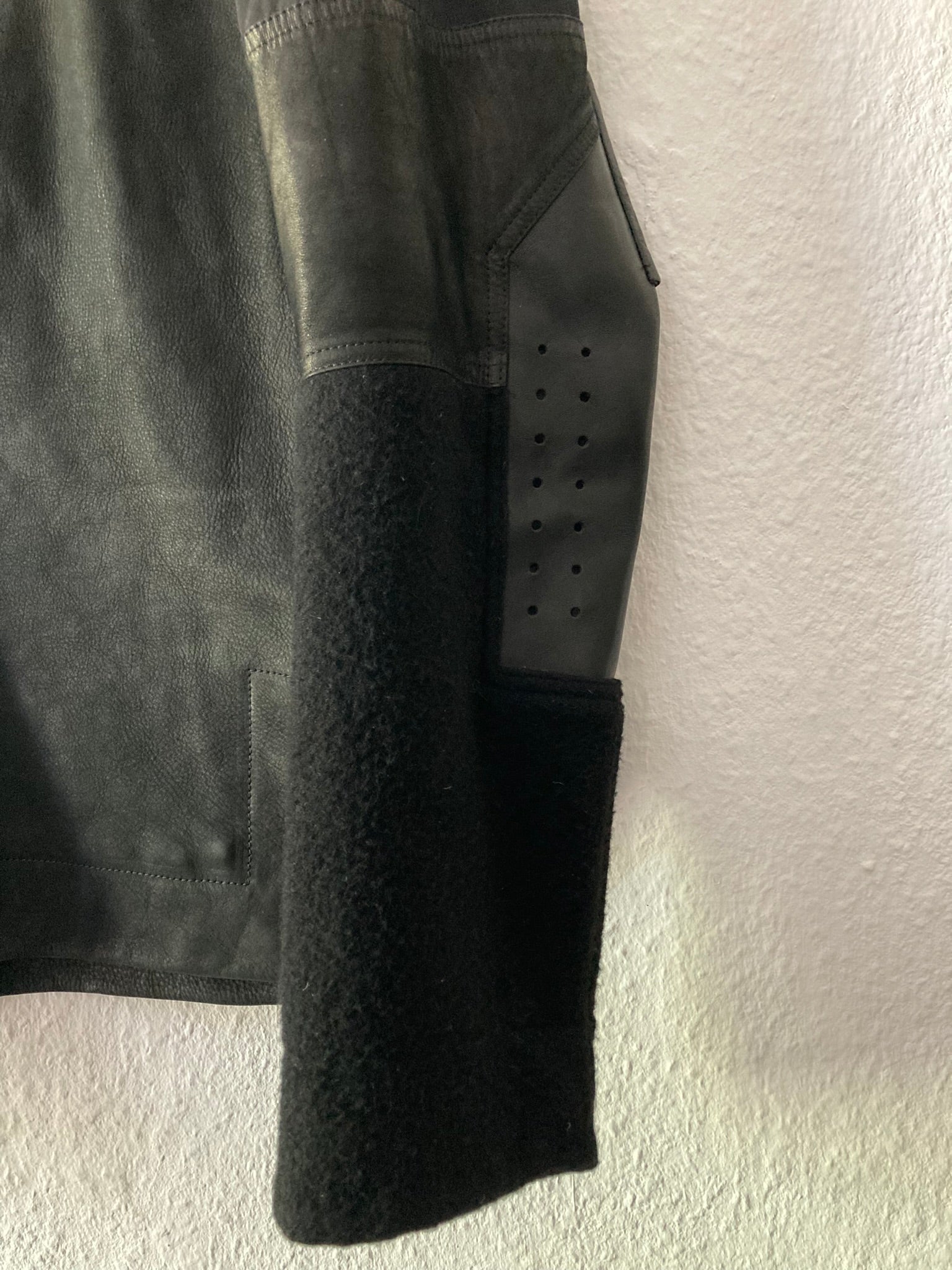 F/W 14 "MOODY" Runway Cashmere & Down-Filled Fencing Leather Jacket in Black Size 52/L