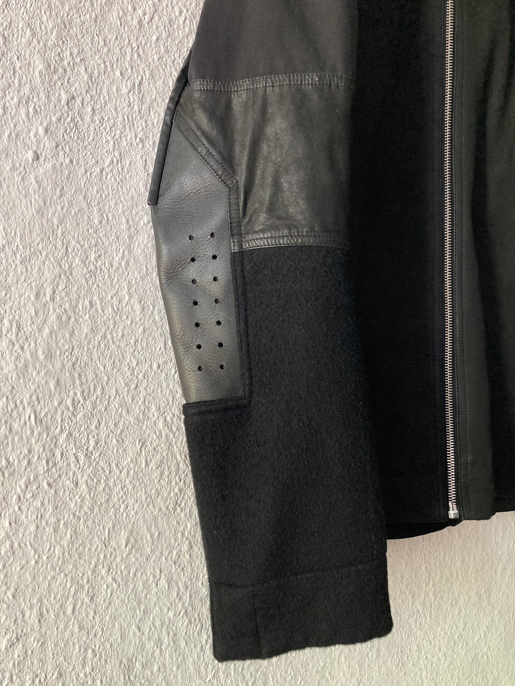 F/W 14 "MOODY" Runway Cashmere & Down-Filled Fencing Leather Jacket in Black Size 52/L