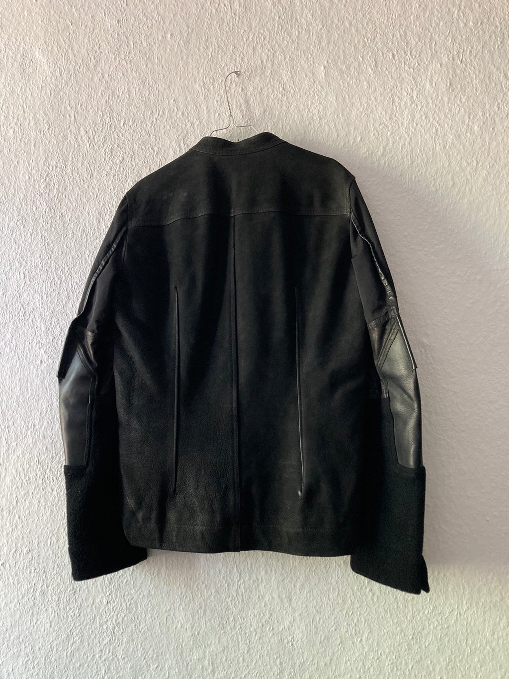 F/W 14 "MOODY" Runway Cashmere & Down-Filled Fencing Leather Jacket in Black Size 52/L