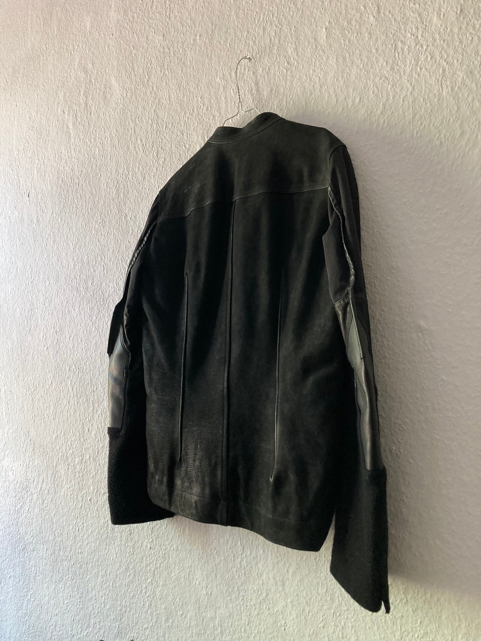 F/W 14 "MOODY" Runway Cashmere & Down-Filled Fencing Leather Jacket in Black Size 52/L