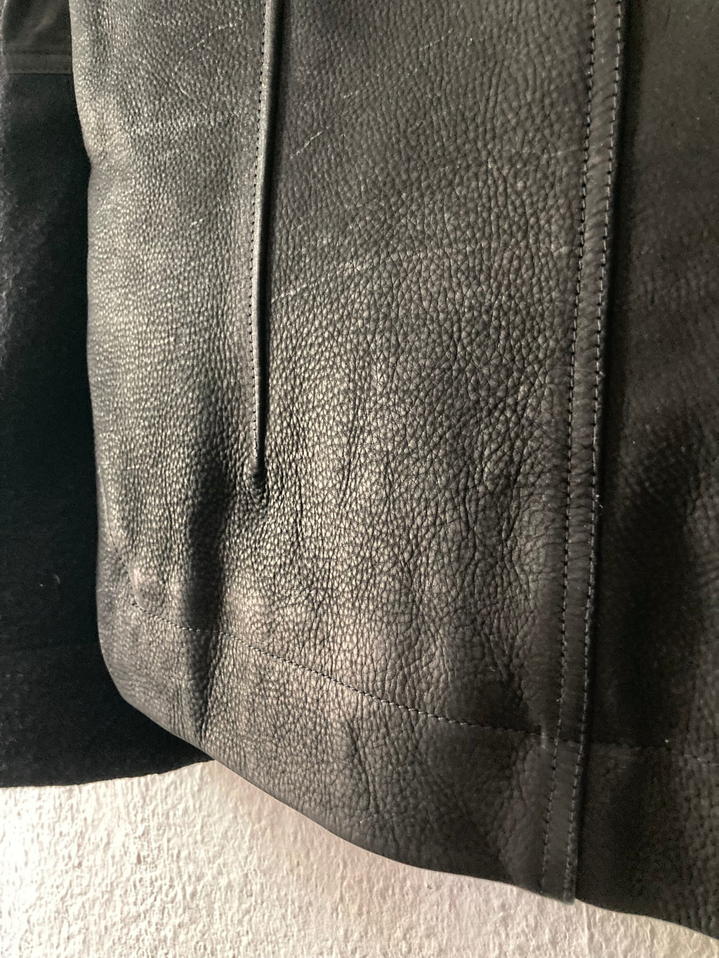 F/W 14 "MOODY" Runway Cashmere & Down-Filled Fencing Leather Jacket in Black Size 52/L