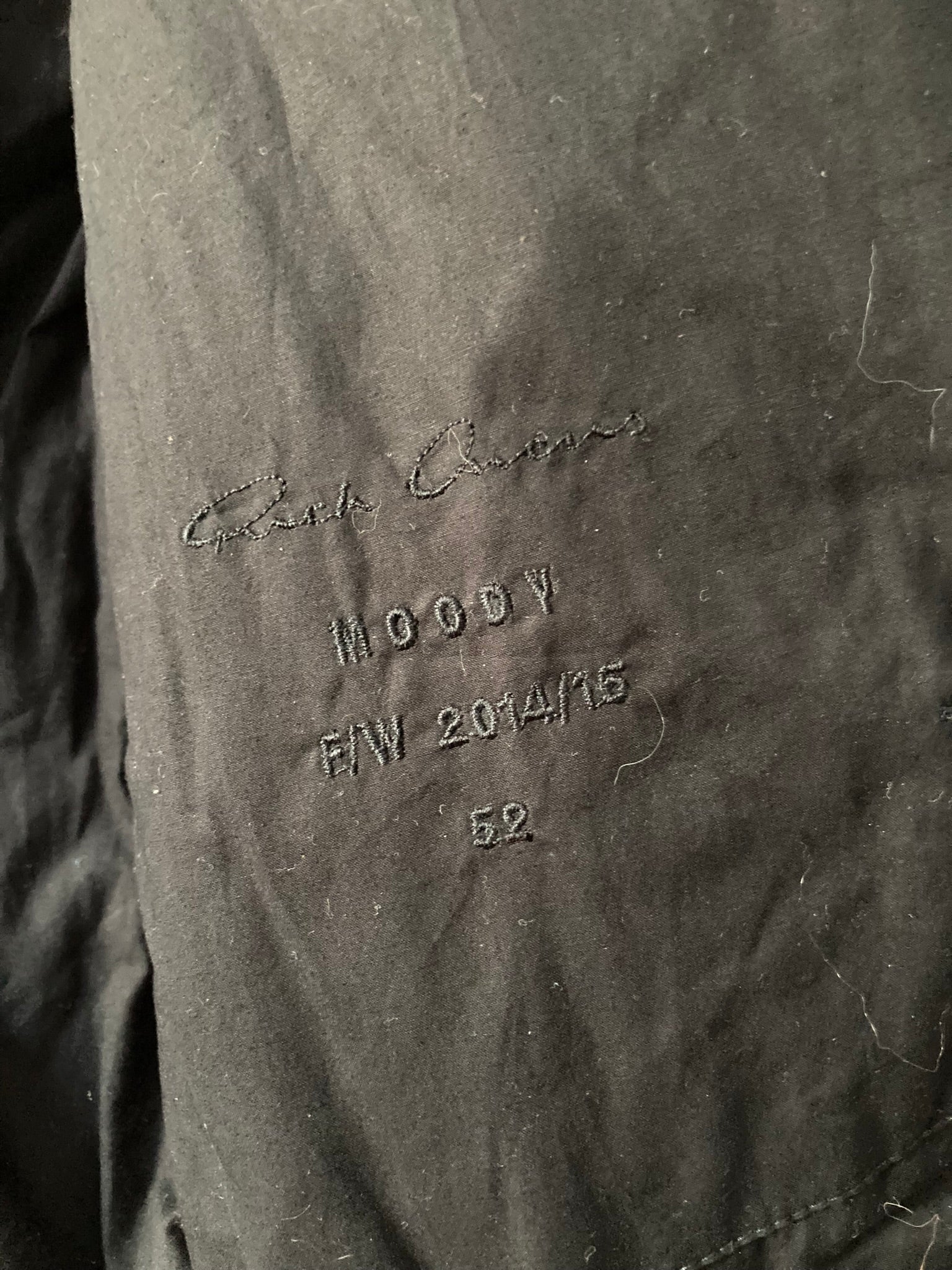 F/W 14 "MOODY" Runway Cashmere & Down-Filled Fencing Leather Jacket in Black Size 52/L