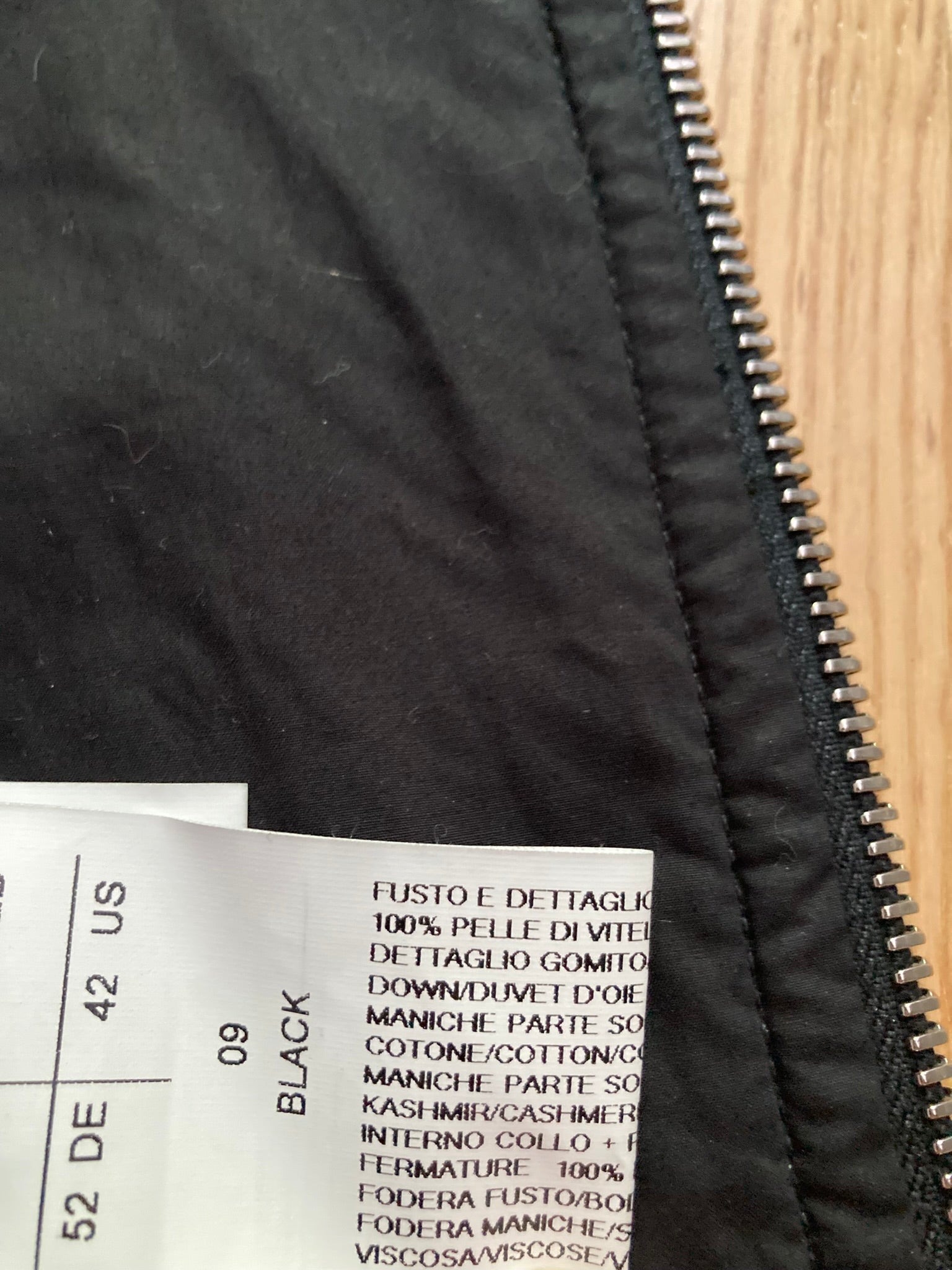 F/W 14 "MOODY" Runway Cashmere & Down-Filled Fencing Leather Jacket in Black Size 52/L