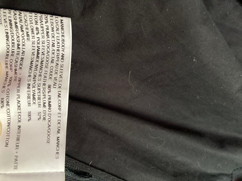 F/W 14 "MOODY" Runway Cashmere & Down-Filled Fencing Leather Jacket in Black Size 52/L