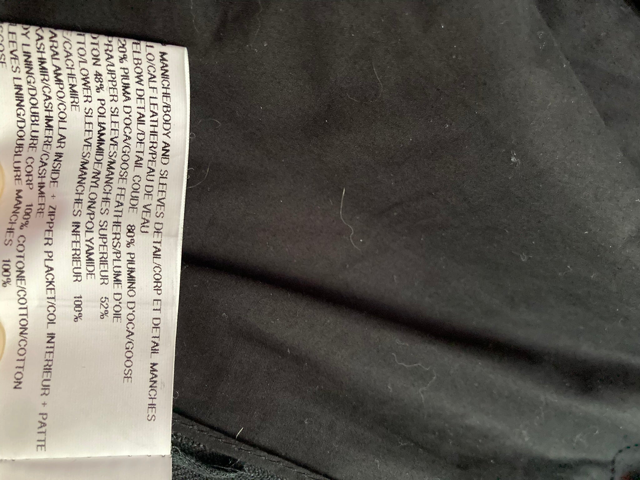 F/W 14 "MOODY" Runway Cashmere & Down-Filled Fencing Leather Jacket in Black Size 52/L