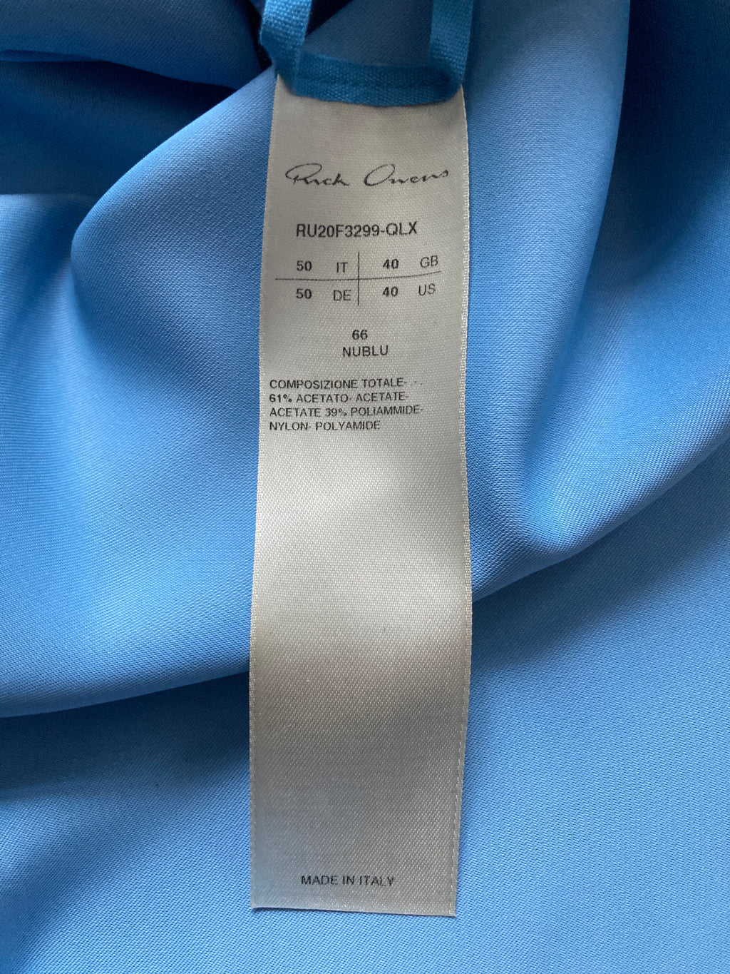F/W 20 "PERFORMA" Liquid Latex Nublu Dress Shirt Rick Owens