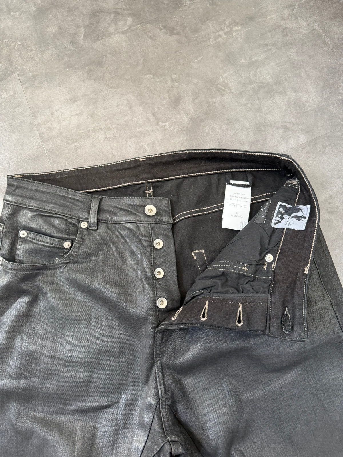 F/W 24 “PORTERVILLE” Waxed SBW Sample Detroit Cut Jeans Rick Owens US31