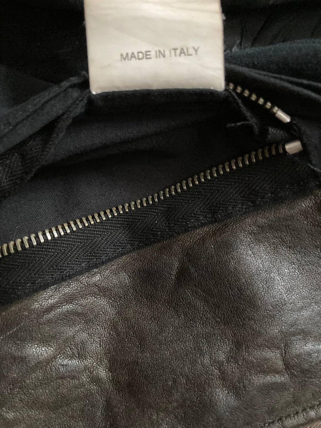 F/W 08 "STAG" Hammered Lamb Leather High-Neck Intarsia Jacket w. Fleece Collar