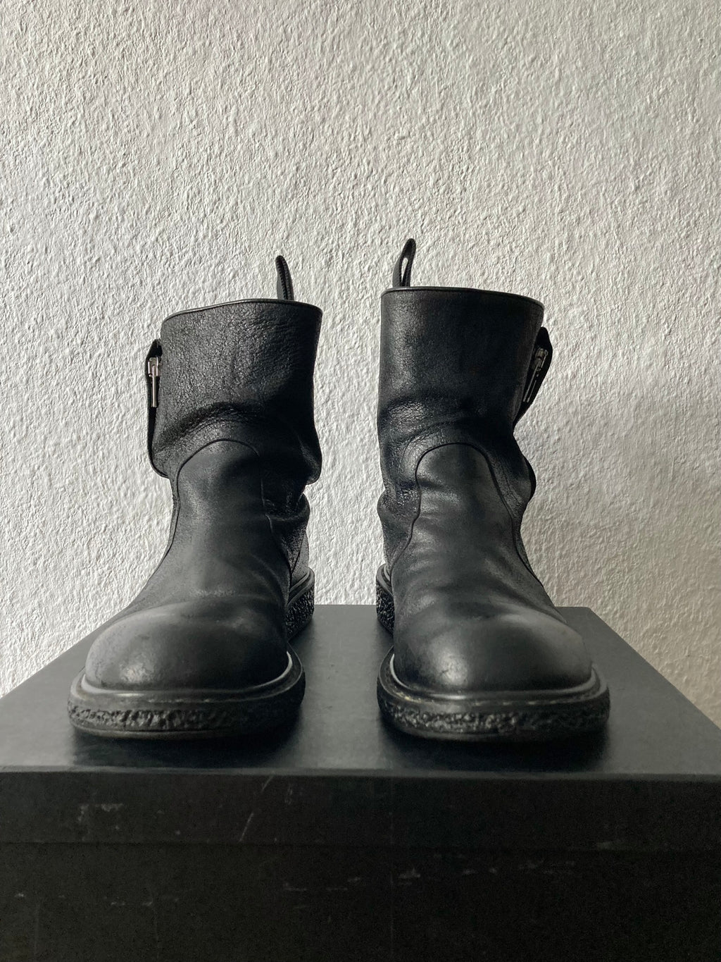 F/W 09 "CRUST" Blistered Lamb Leather Cargo Creeper Pull On Boots