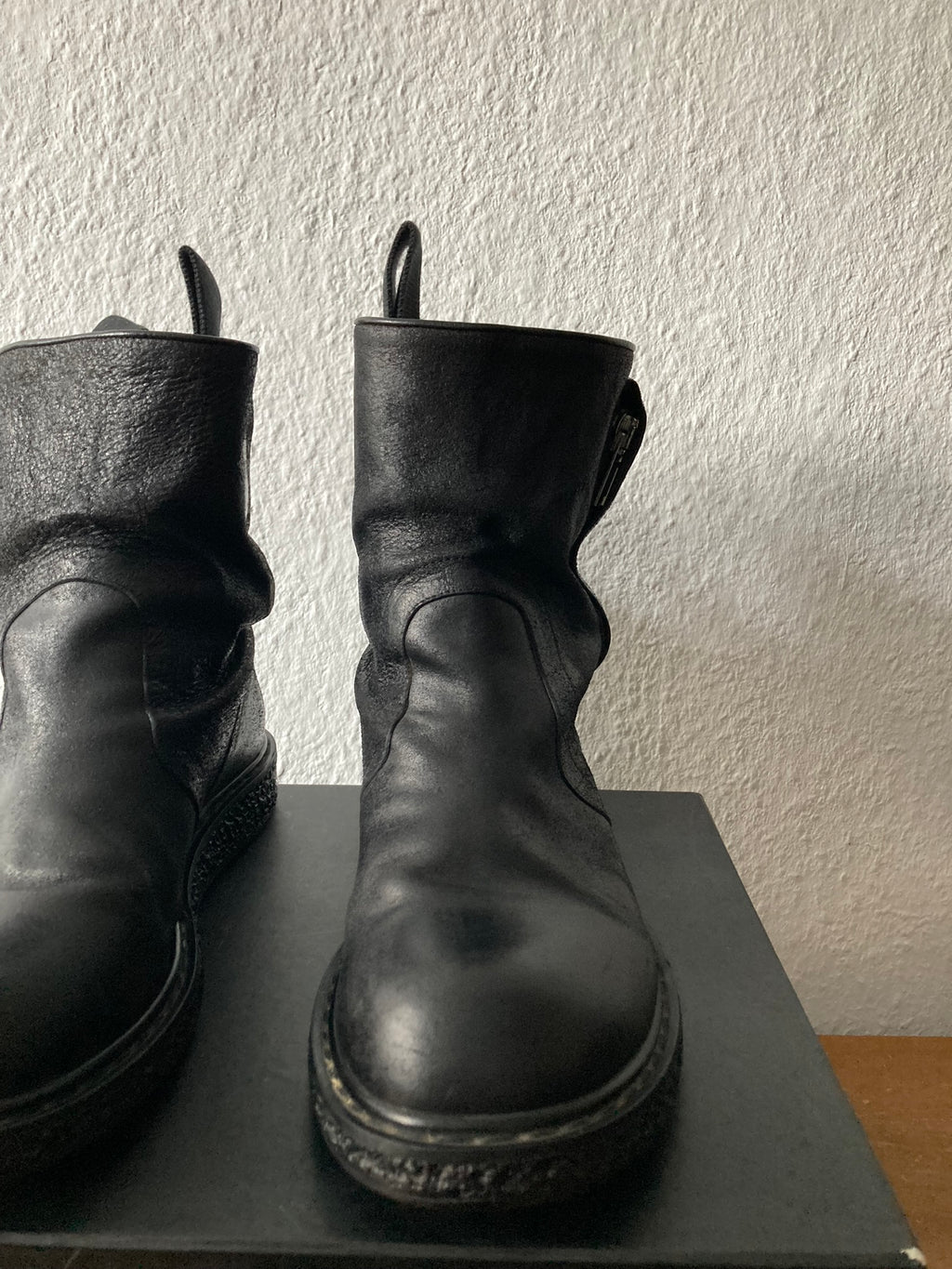 F/W 09 "CRUST" Blistered Lamb Leather Cargo Creeper Pull On Boots