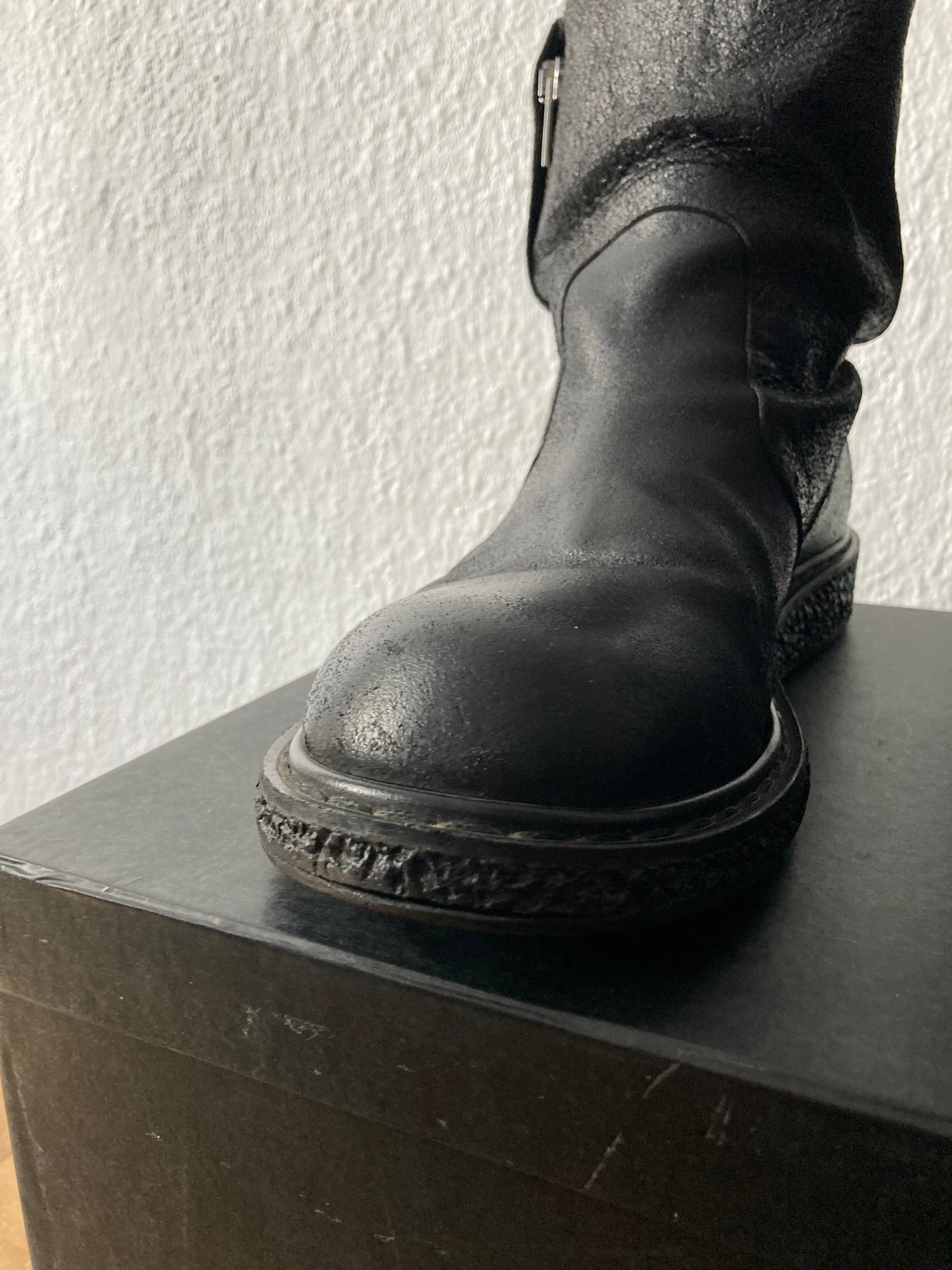 F/W 09 "CRUST" Blistered Lamb Leather Cargo Creeper Pull On Boots