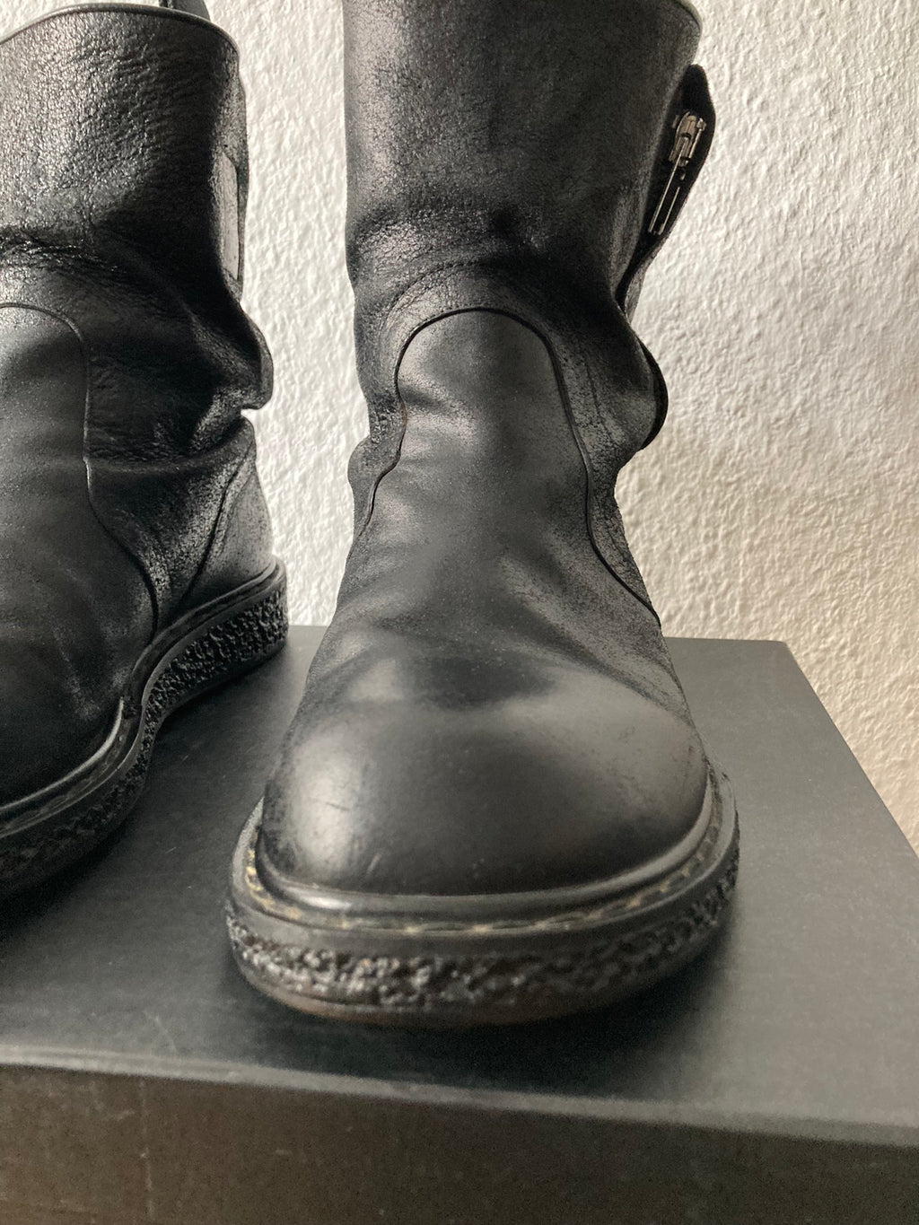 F/W 09 "CRUST" Blistered Lamb Leather Cargo Creeper Pull On Boots