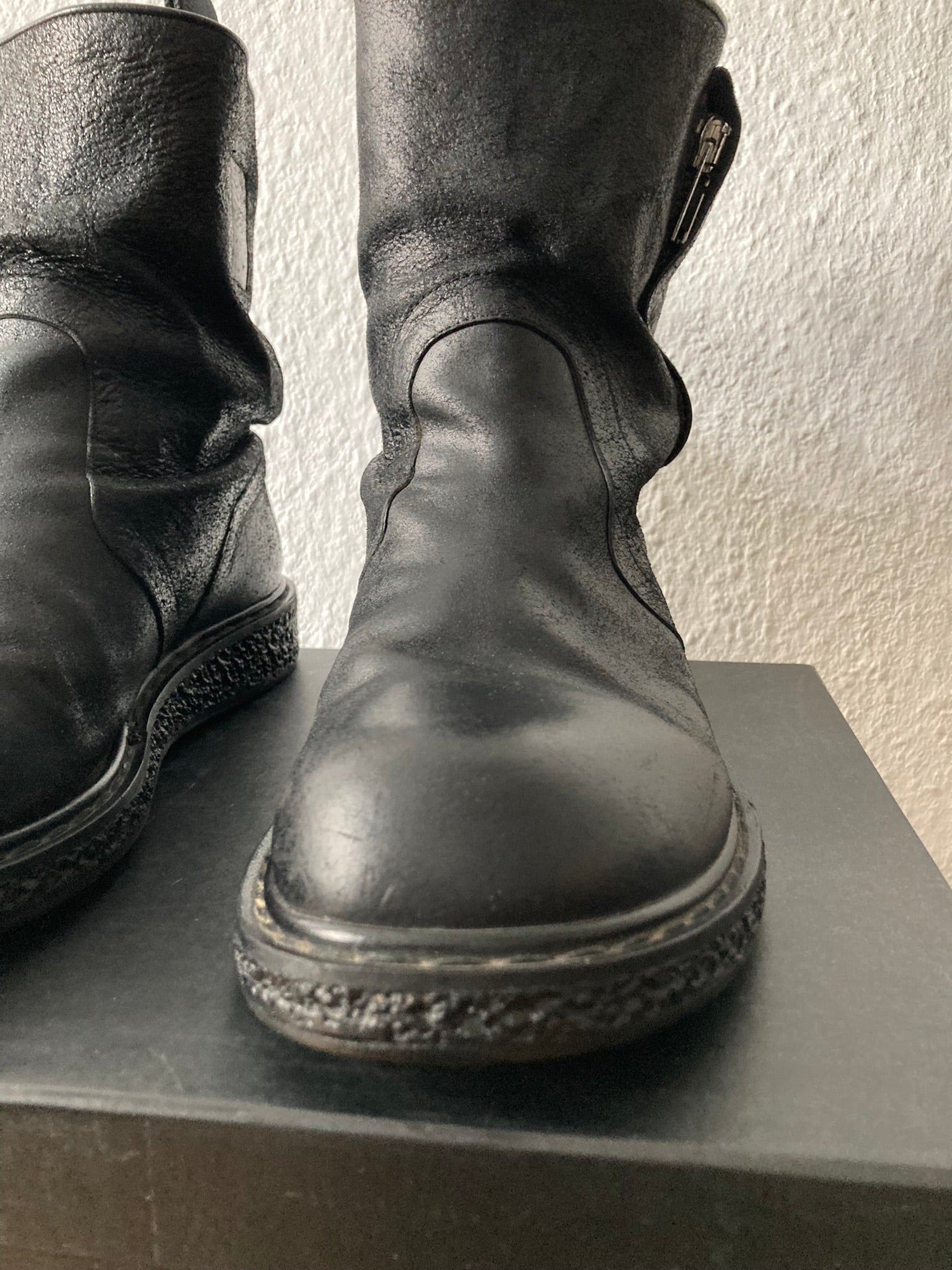 F/W 09 "CRUST" Blistered Lamb Leather Cargo Creeper Pull On Boots