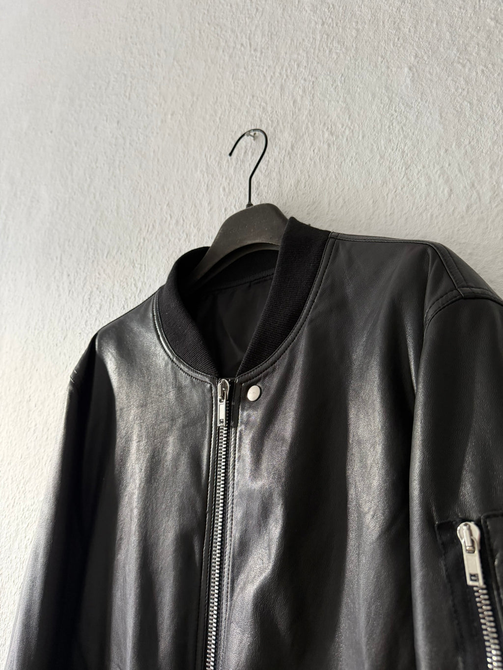 S/S 25 "HOLLYWOOD" Lamb Leather Flight Bomber Jacket Rick Owens IT50/M