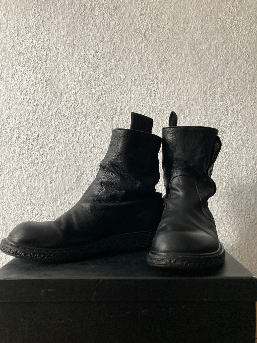 F/W 09 "CRUST" Blistered Lamb Leather Cargo Creeper Pull On Boots