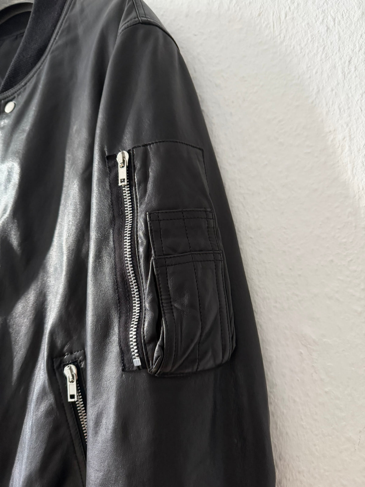 S/S 25 "HOLLYWOOD" Lamb Leather Flight Bomber Jacket Rick Owens IT50/M