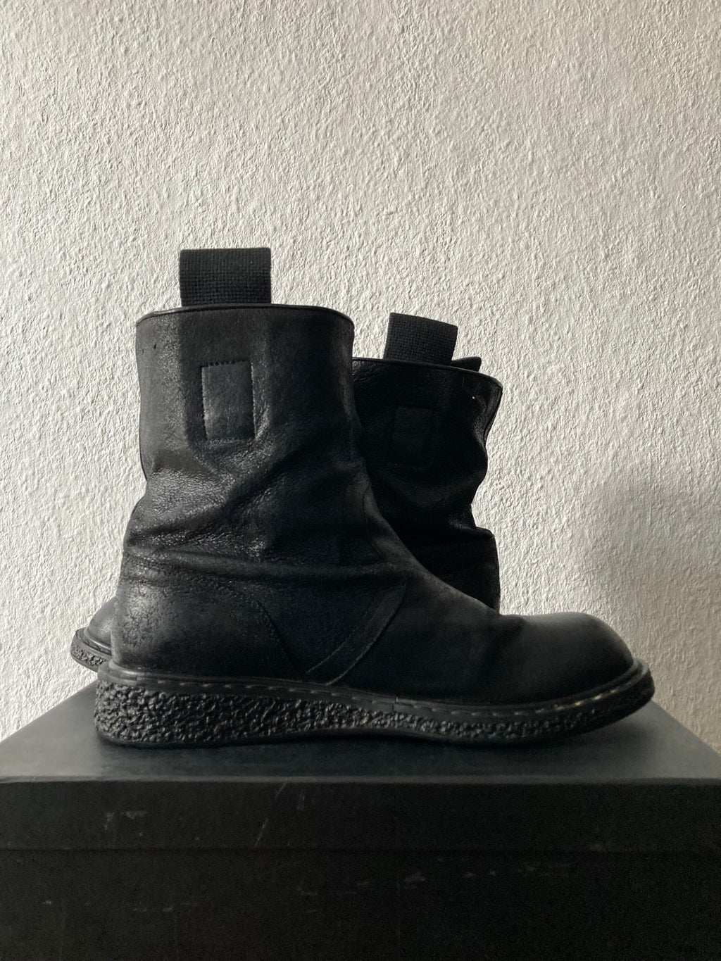 F/W 09 "CRUST" Blistered Lamb Leather Cargo Creeper Pull On Boots