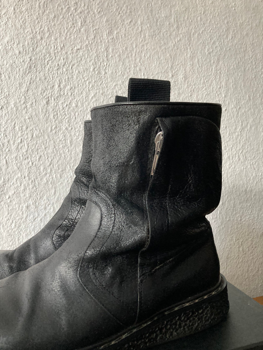 F/W 09 "CRUST" Blistered Lamb Leather Cargo Creeper Pull On Boots