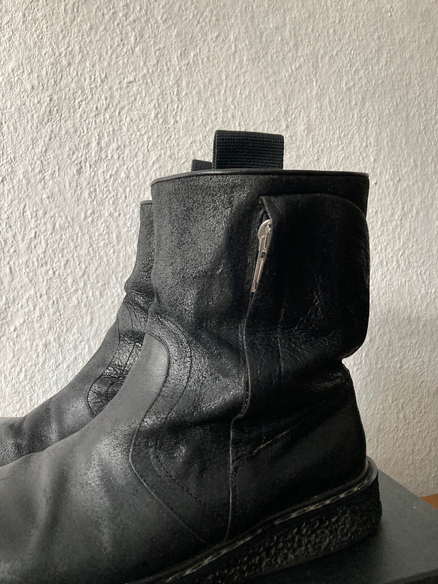 F/W 09 "CRUST" Blistered Lamb Leather Cargo Creeper Pull On Boots