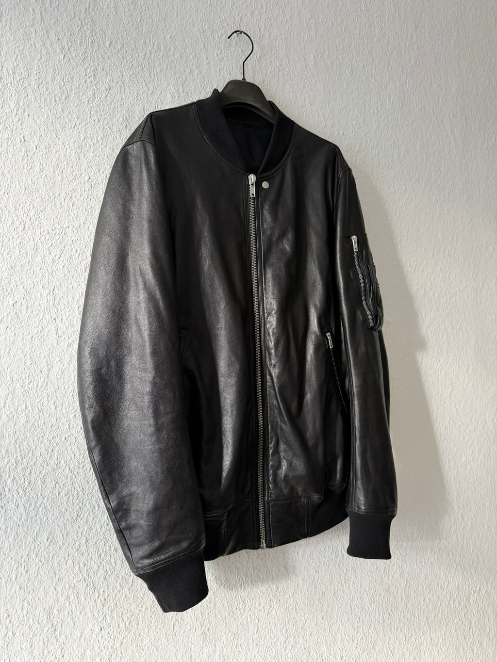 S/S 25 "HOLLYWOOD" Lamb Leather Flight Bomber Jacket Rick Owens IT50/M