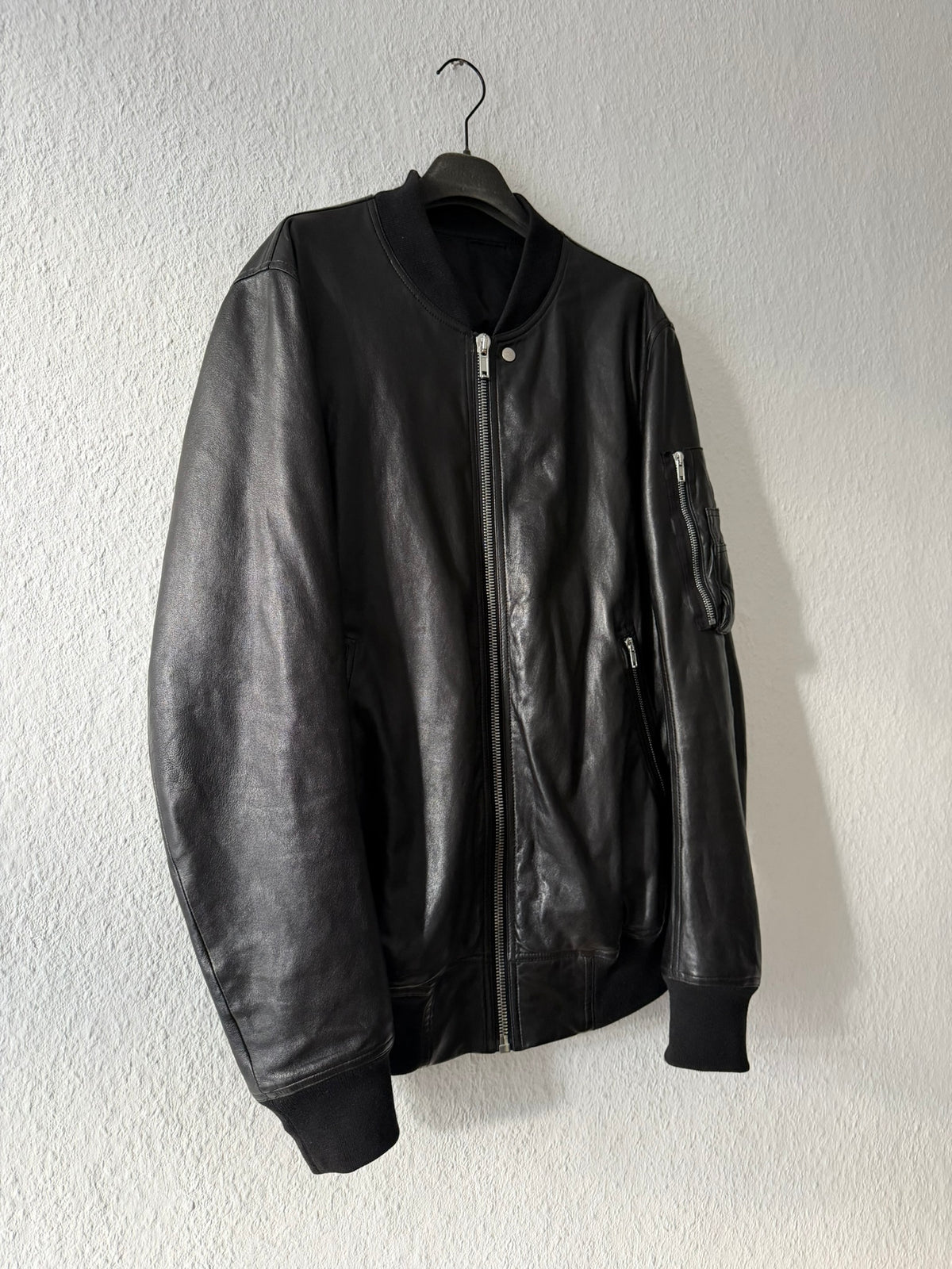S/S 25 "HOLLYWOOD" Lamb Leather Flight Bomber Jacket Rick Owens IT50/M