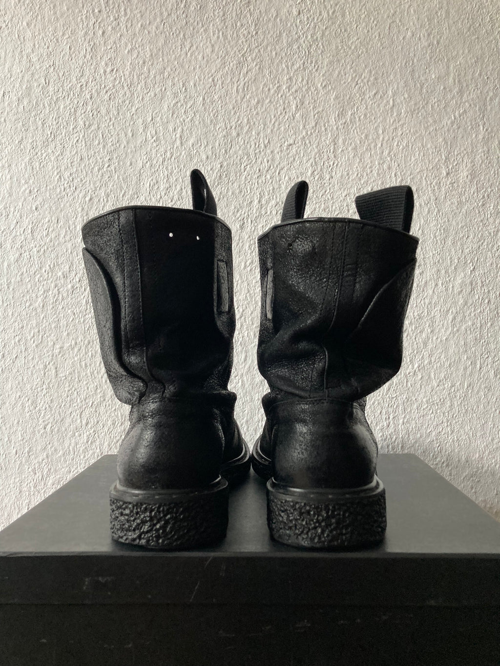 F/W 09 "CRUST" Blistered Lamb Leather Cargo Creeper Pull On Boots