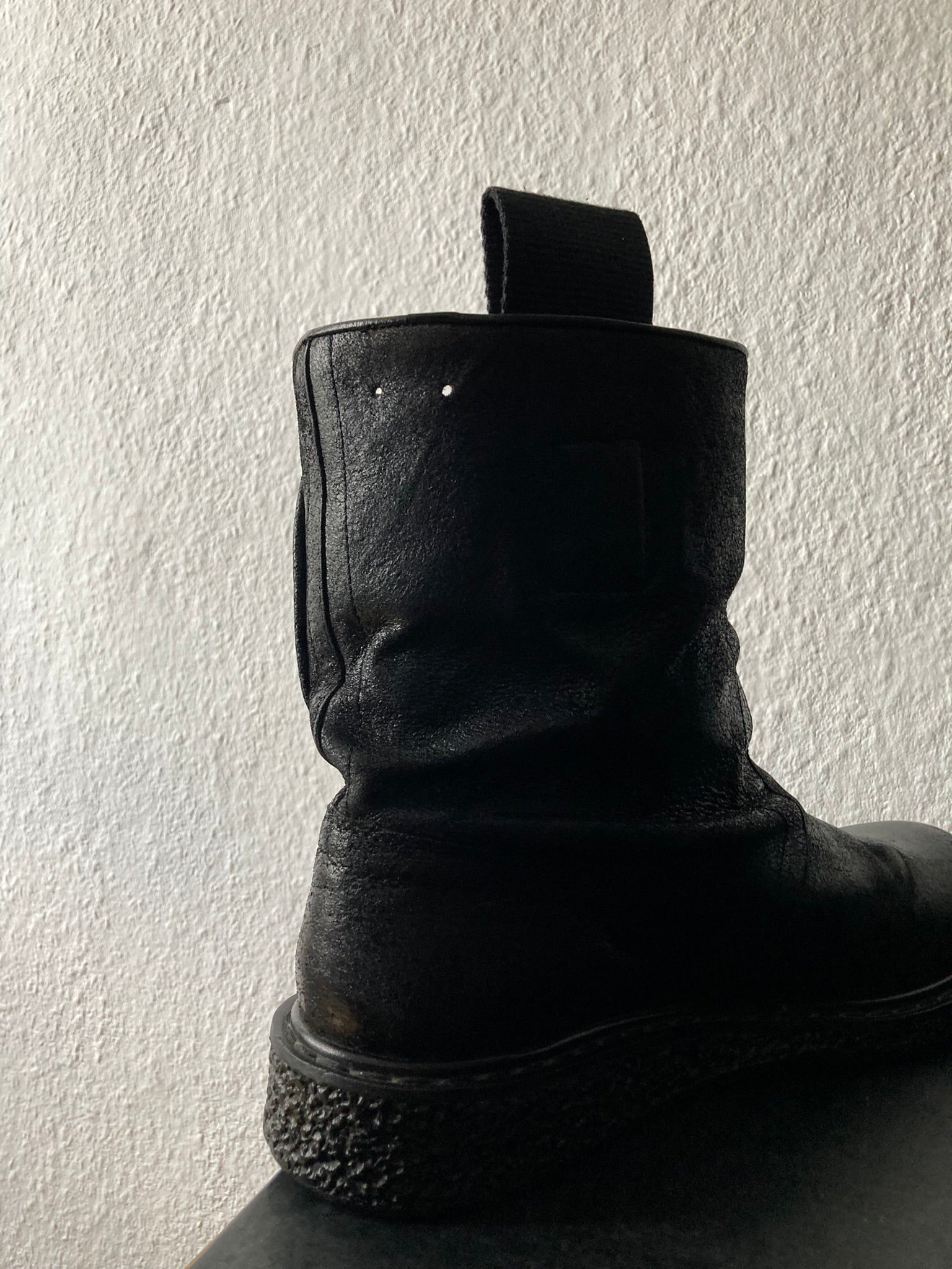 F/W 09 "CRUST" Blistered Lamb Leather Cargo Creeper Pull On Boots