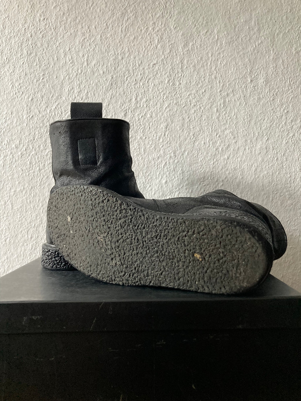 F/W 09 "CRUST" Blistered Lamb Leather Cargo Creeper Pull On Boots