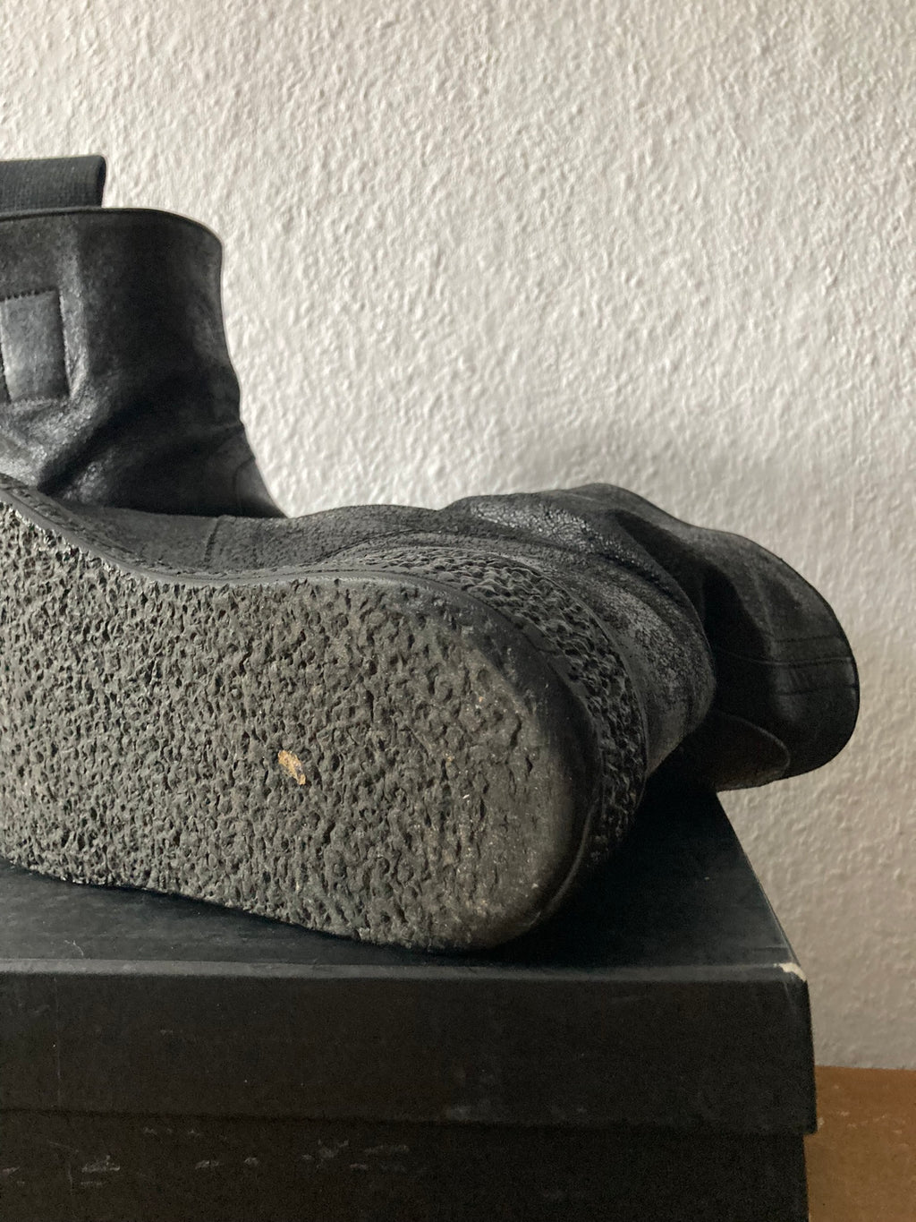 F/W 09 "CRUST" Blistered Lamb Leather Cargo Creeper Pull On Boots