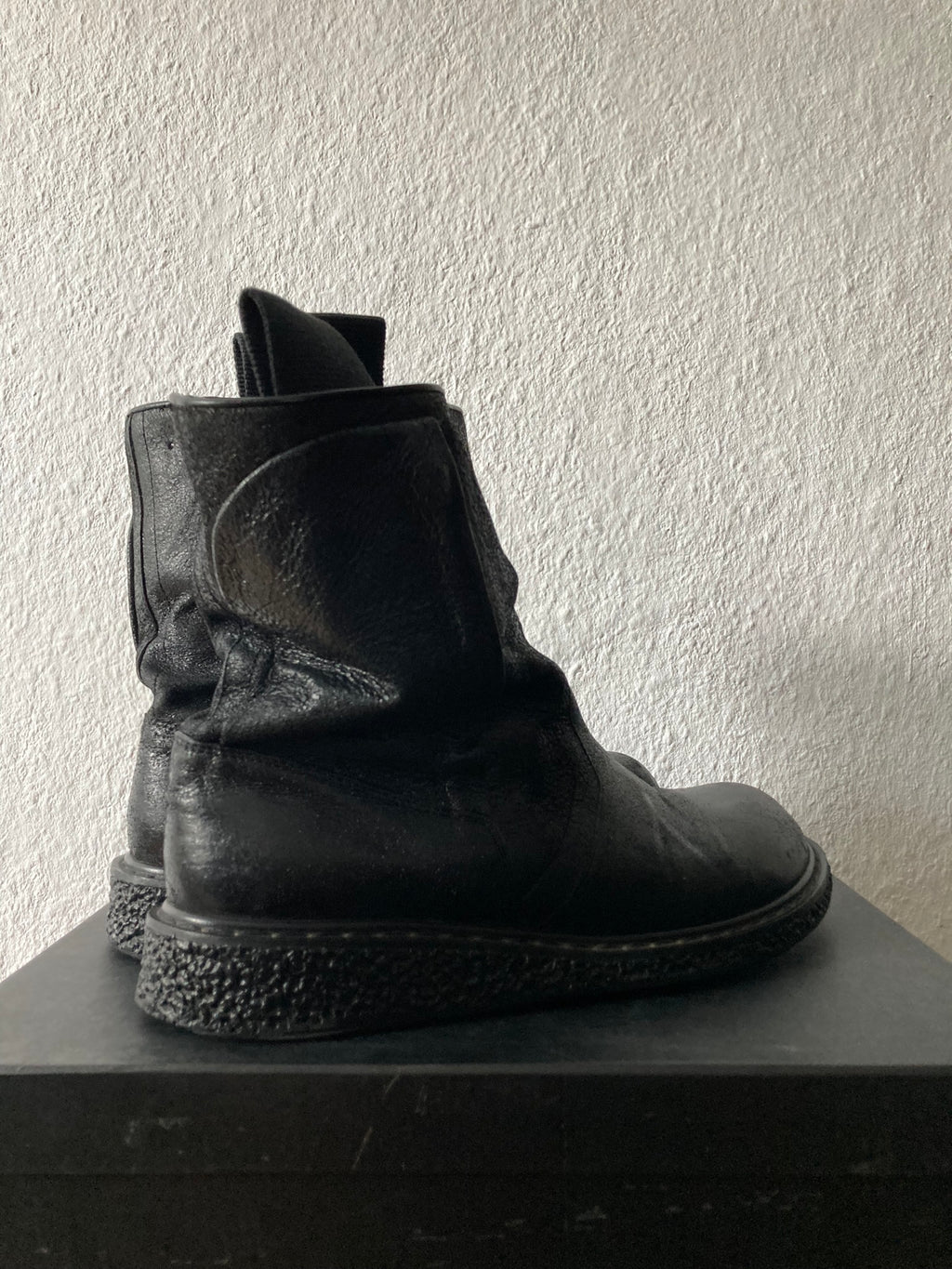 F/W 09 "CRUST" Blistered Lamb Leather Cargo Creeper Pull On Boots