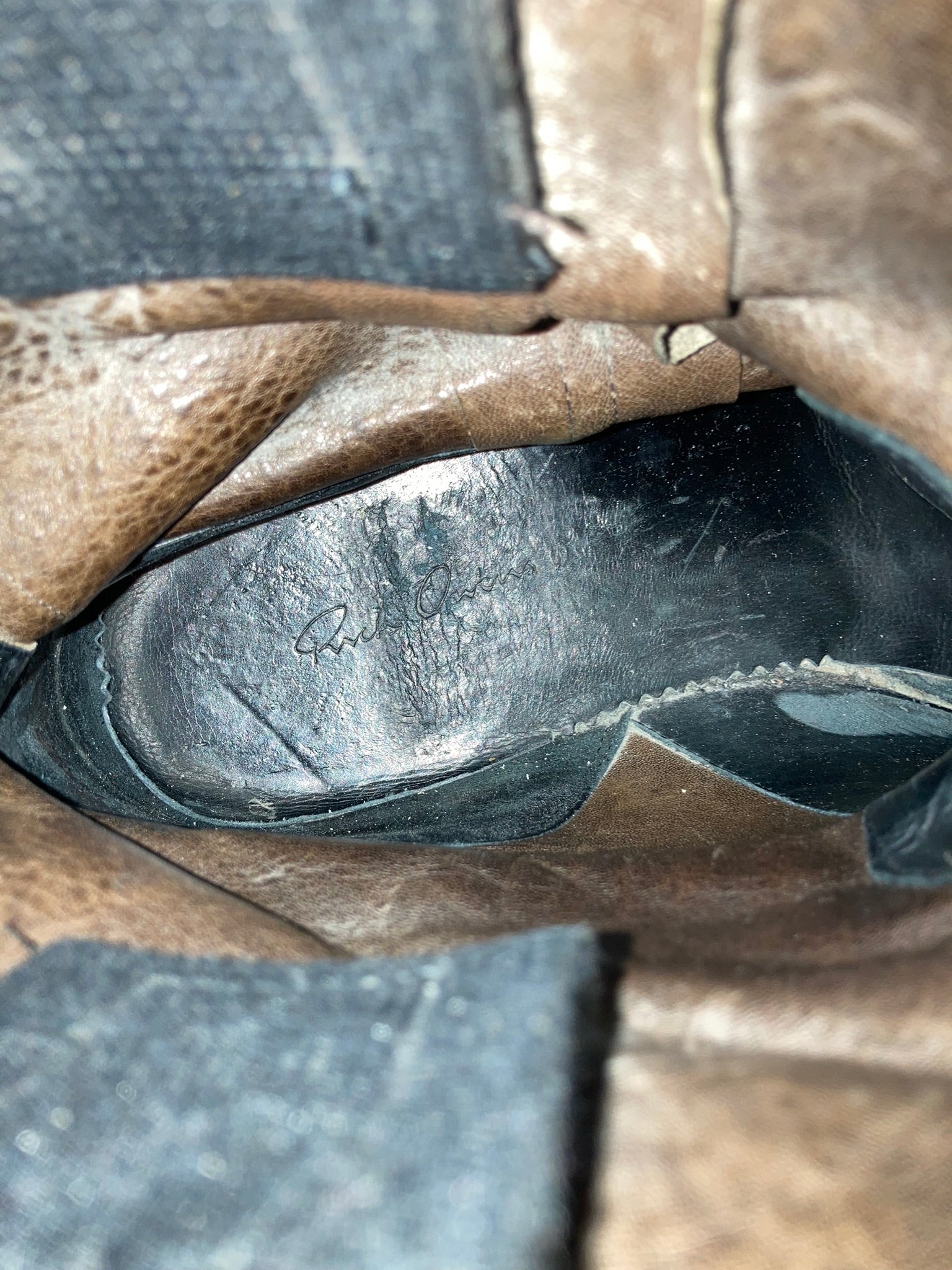 F/W 09 "CRUST" Blistered Lamb Leather Cargo Creeper Pull On Boots