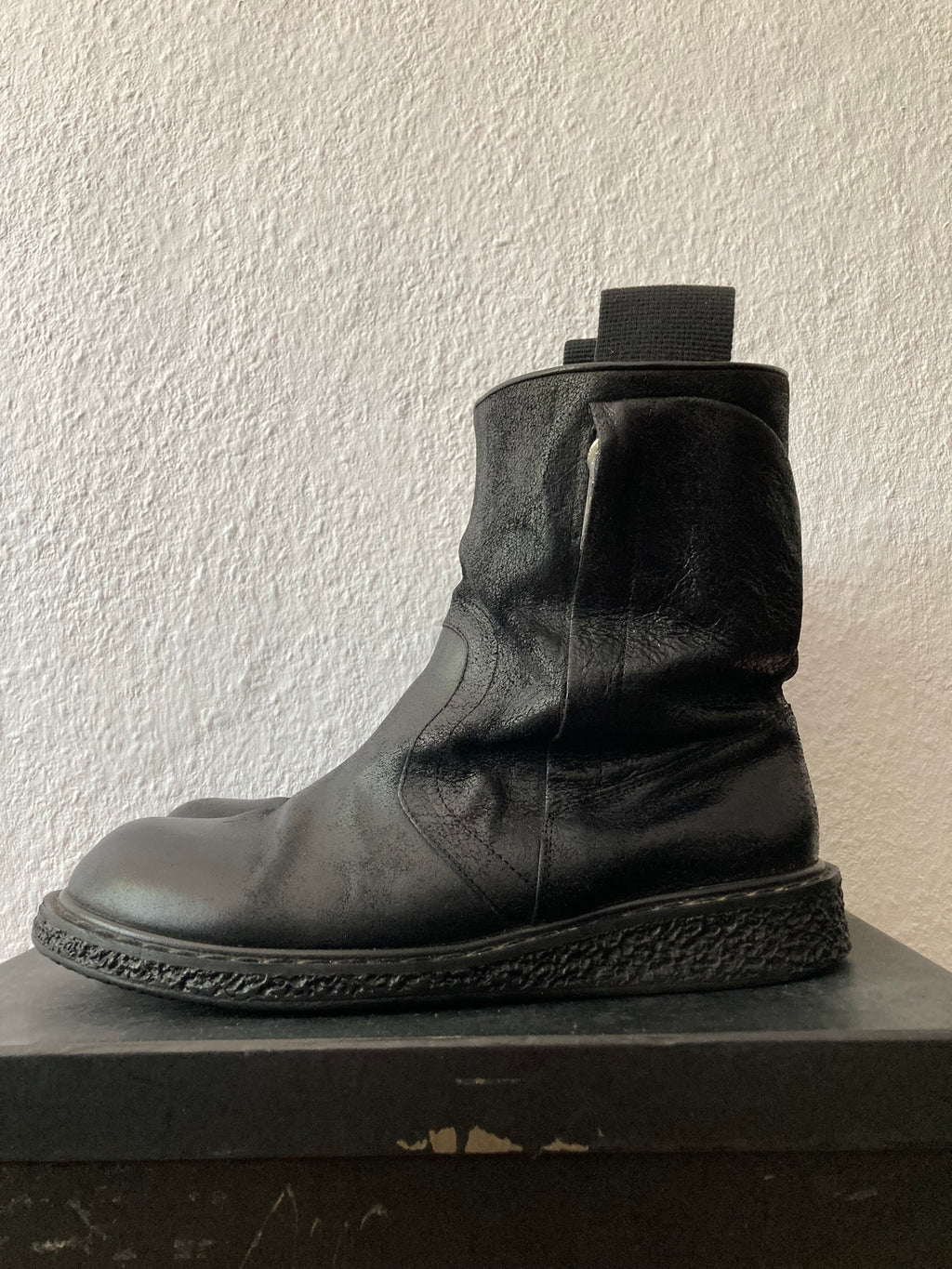 F/W 09 "CRUST" Blistered Lamb Leather Cargo Creeper Pull On Boots